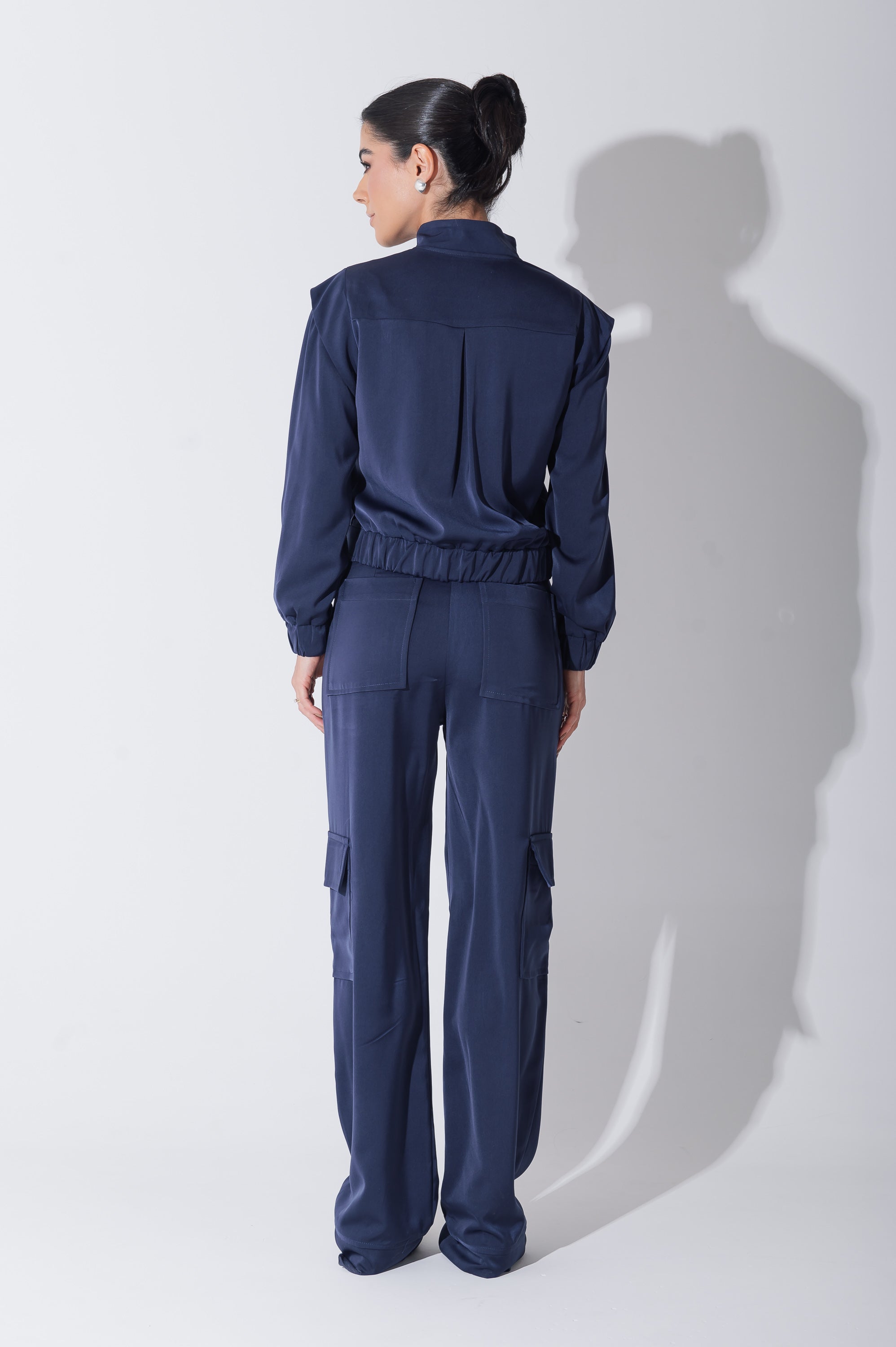 Calça Cargo Alfaiataria Brunelle Azul Marinho Saphir