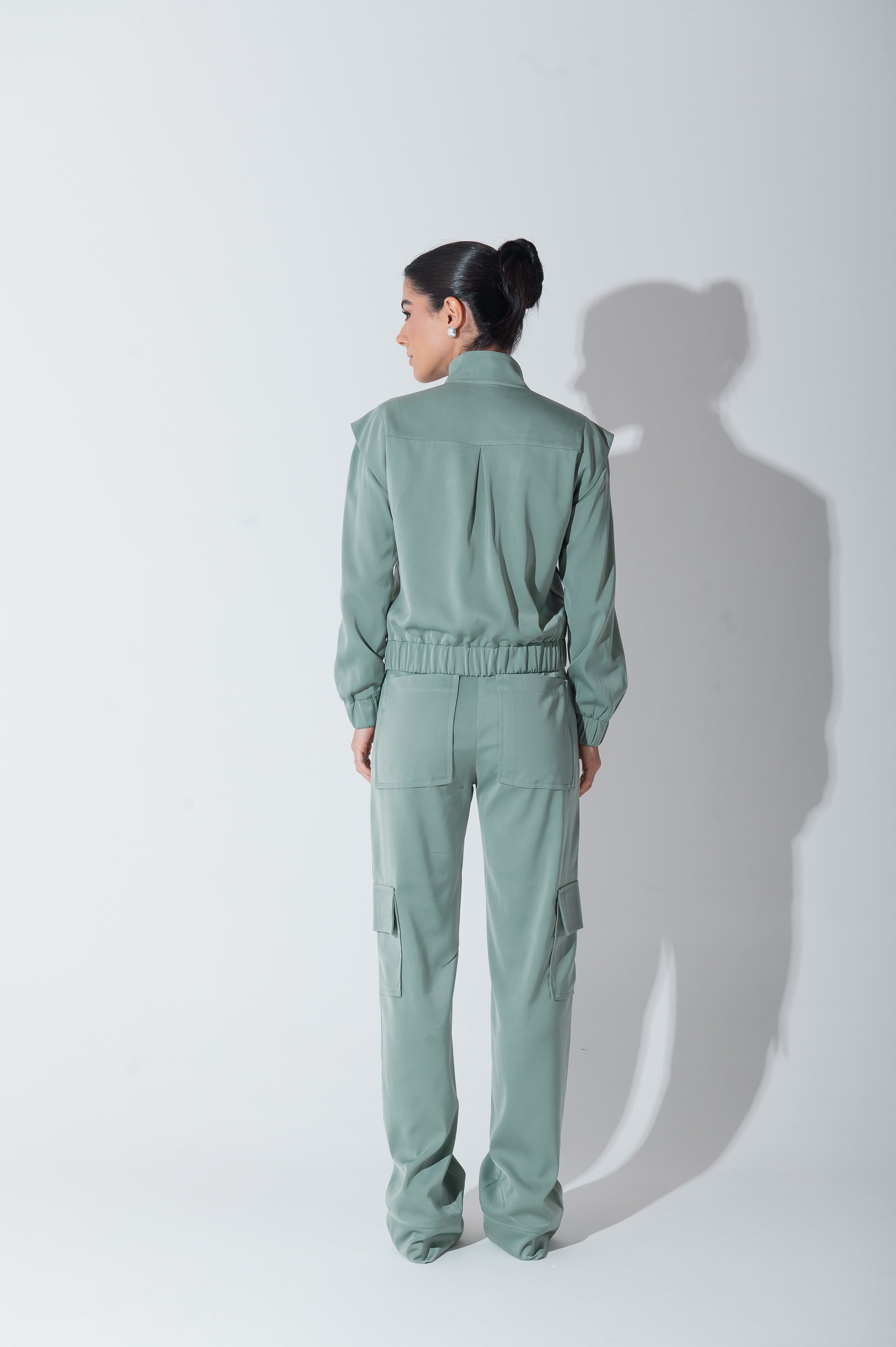 Jaqueta Bomber Alfaiataria Carol Verde Menta Saphir