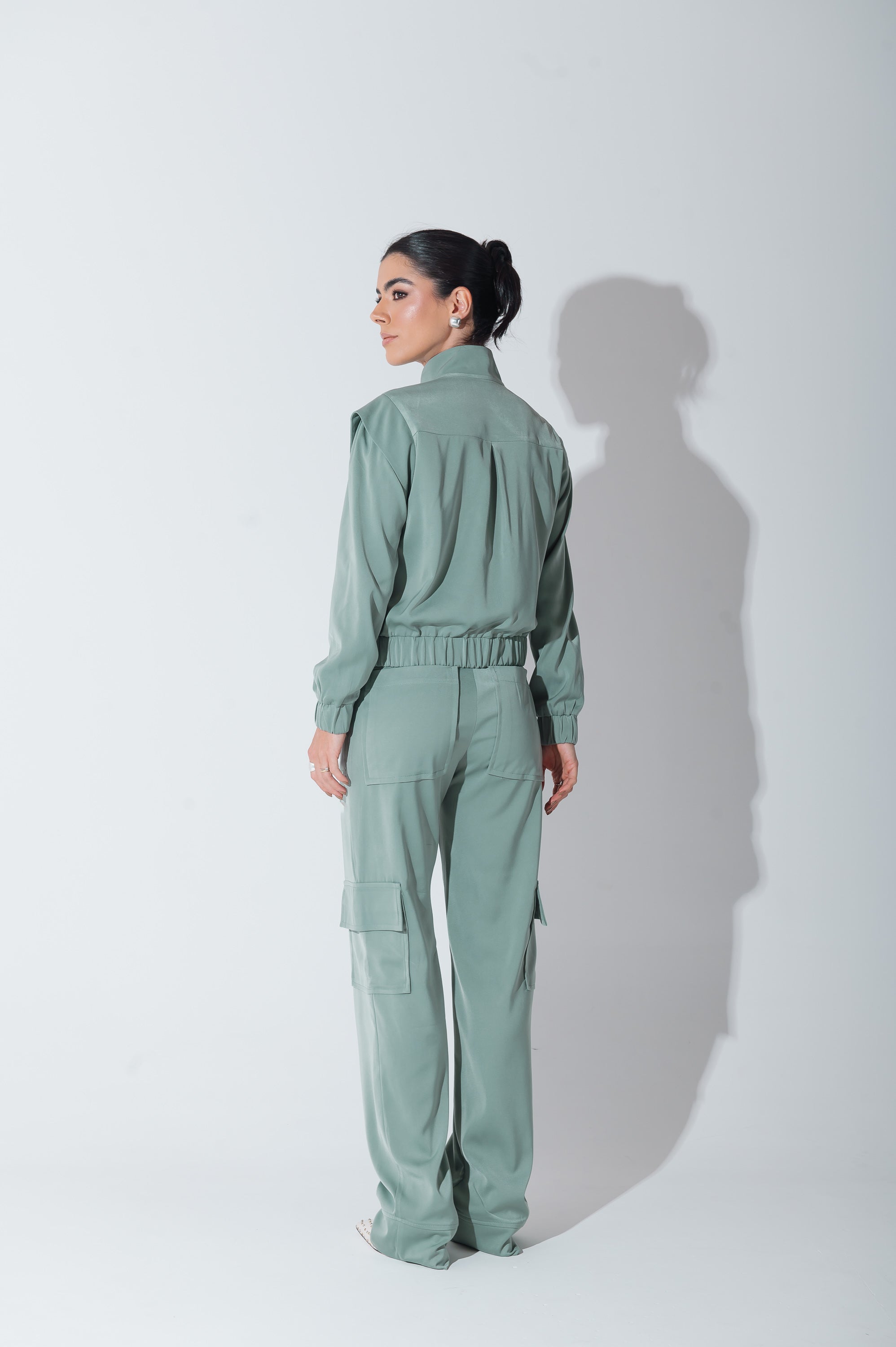 Jaqueta Bomber Alfaiataria Carol Verde Menta Saphir