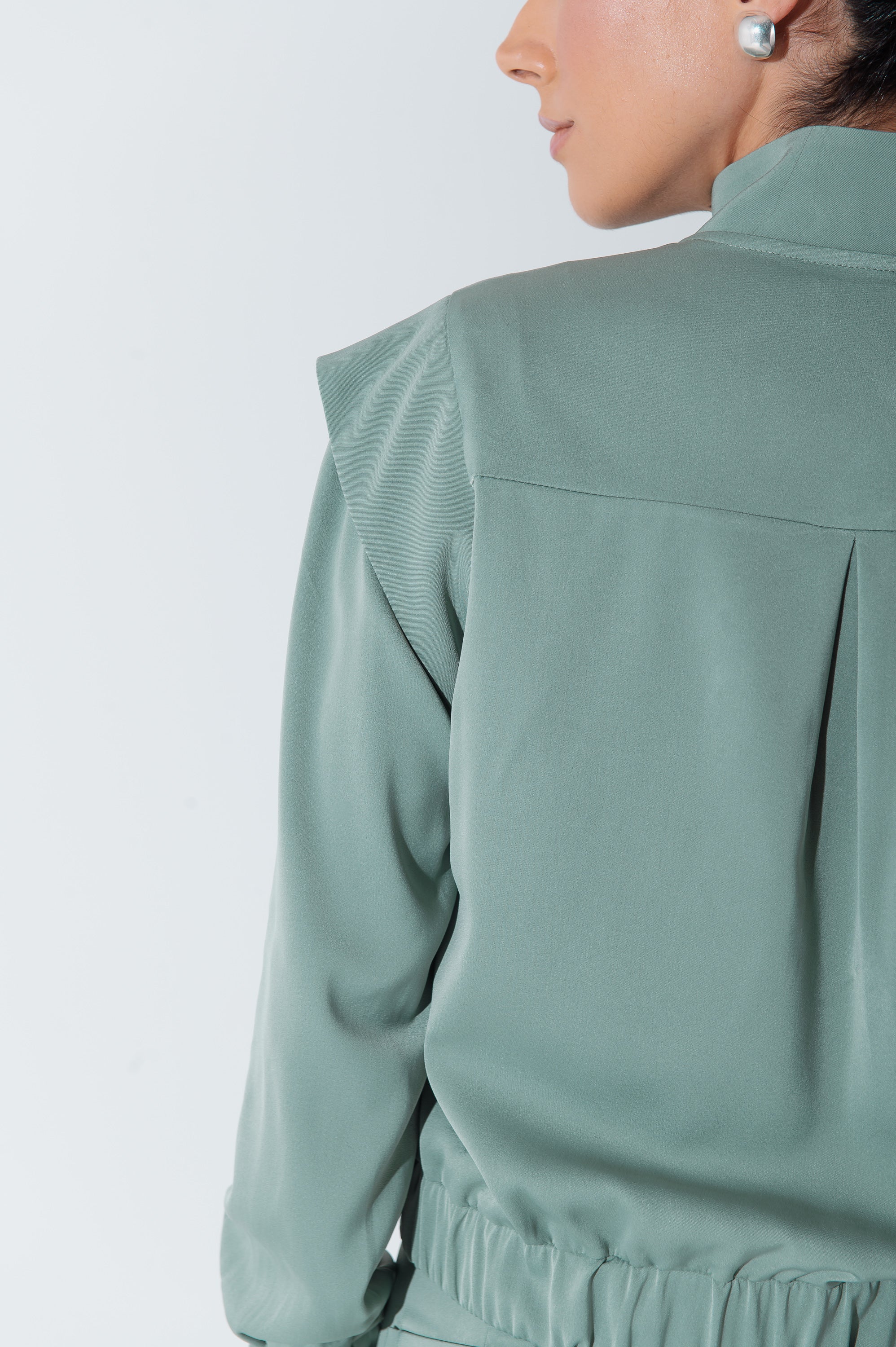 Jaqueta Bomber Alfaiataria Carol Verde Menta Saphir