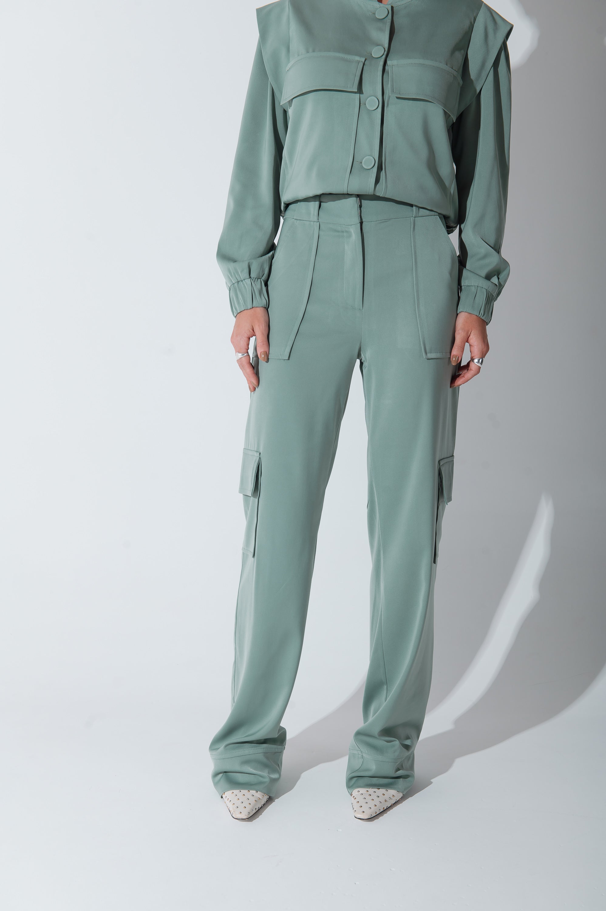 Jaqueta Bomber Alfaiataria Carol Verde Menta Saphir