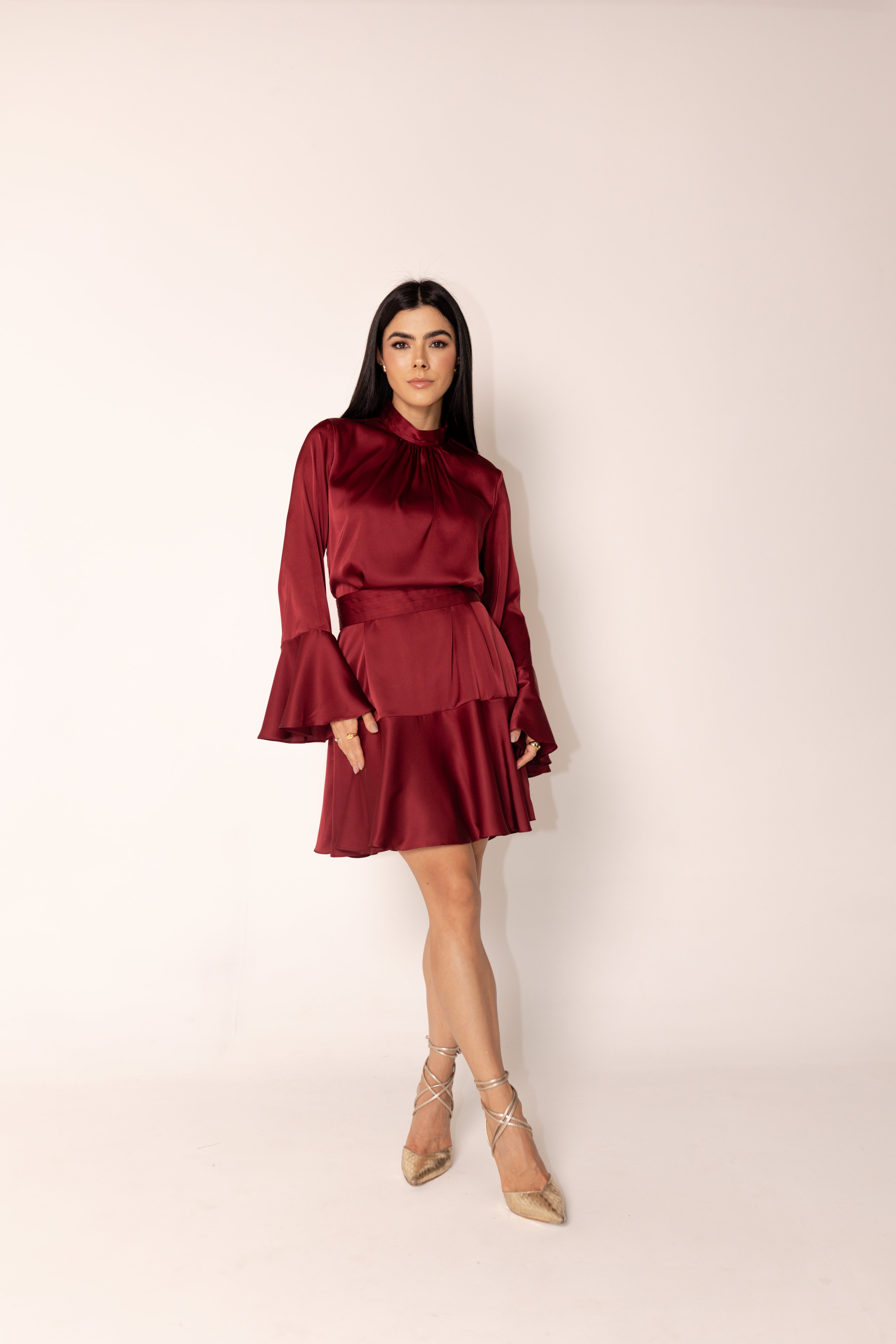 Vestido Bata Paula Vinho Saphir