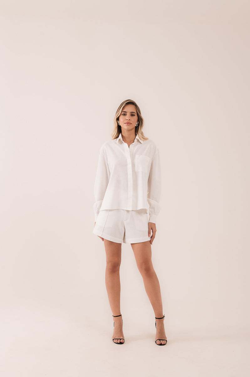 Short Alfaiataria Mia Off White Saphir