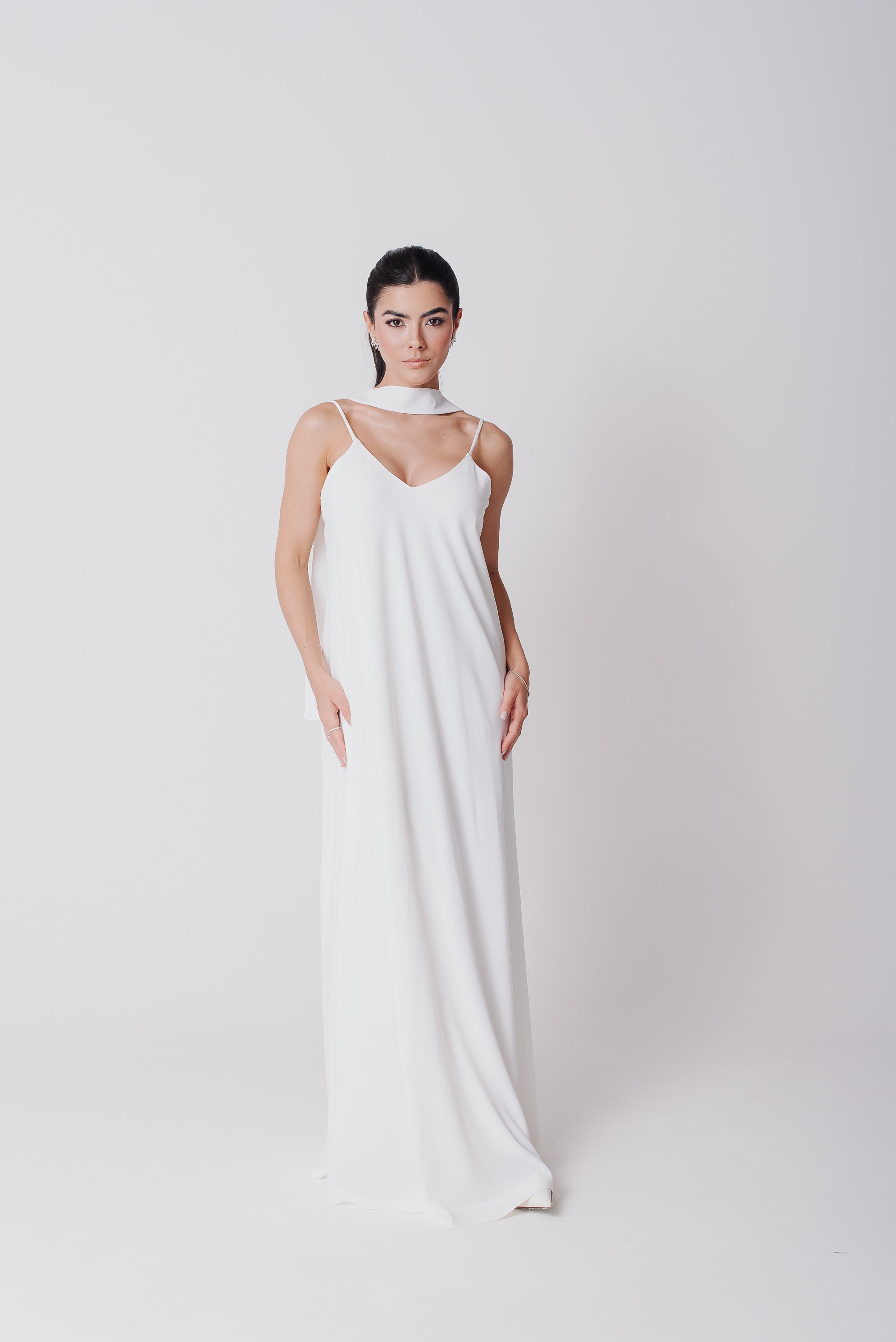 Vestido Longo Alcinha Lorena Off White Saphir