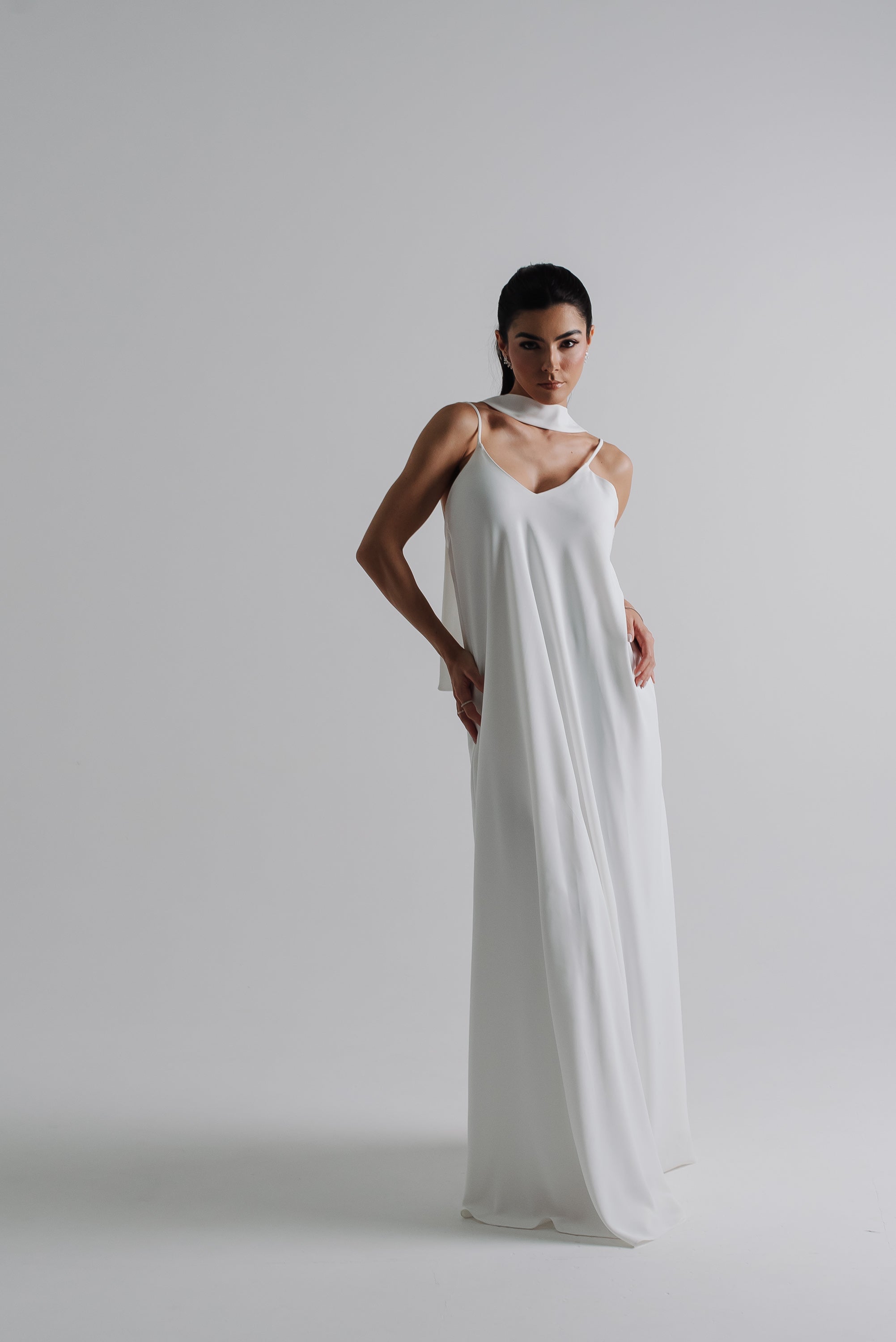 Vestido Longo Alcinha Lorena Off White Saphir