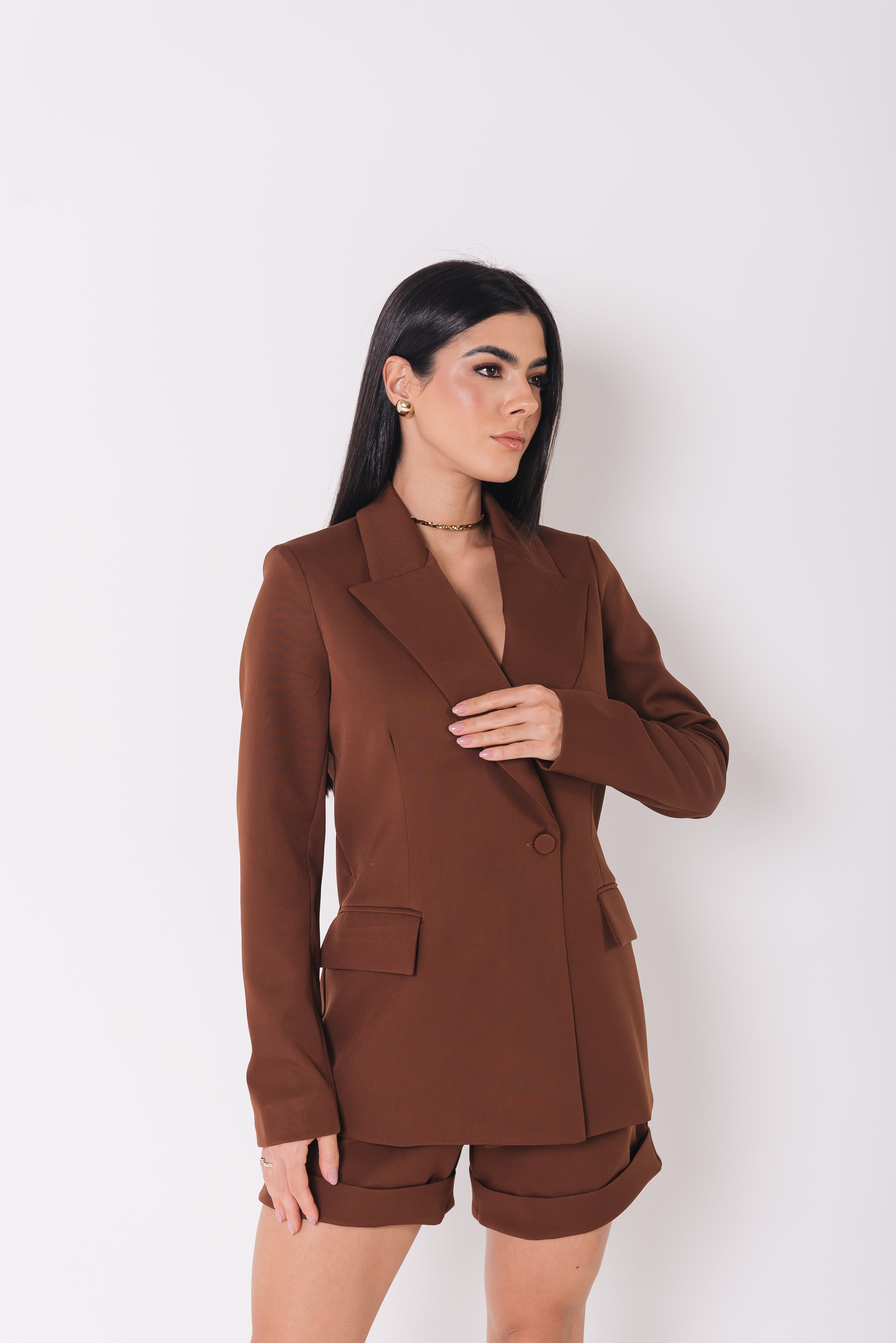 Blazer Alfaiataria Feminino Luma Marrom Saphir