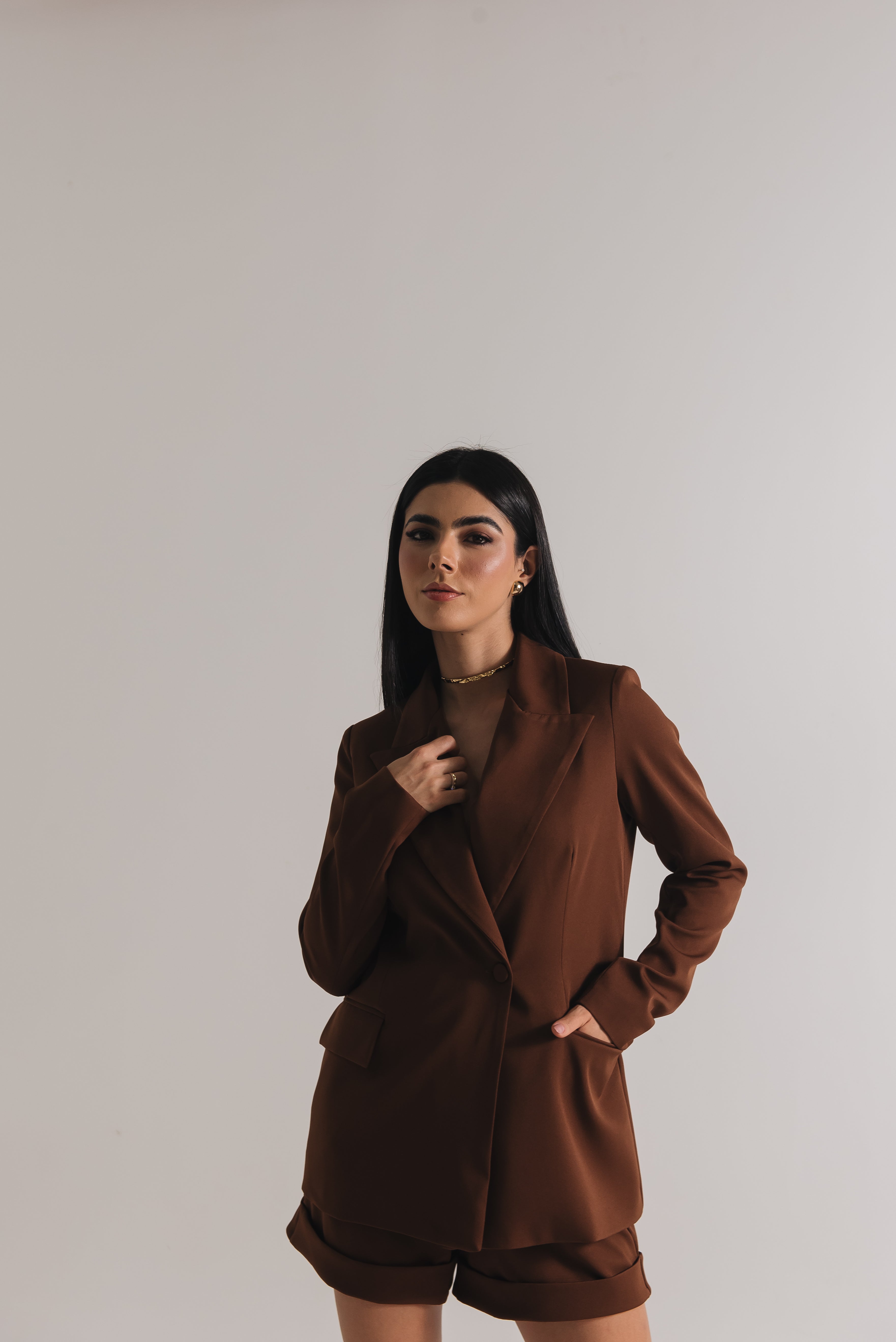 Blazer Alfaiataria Feminino Luma Marrom Saphir