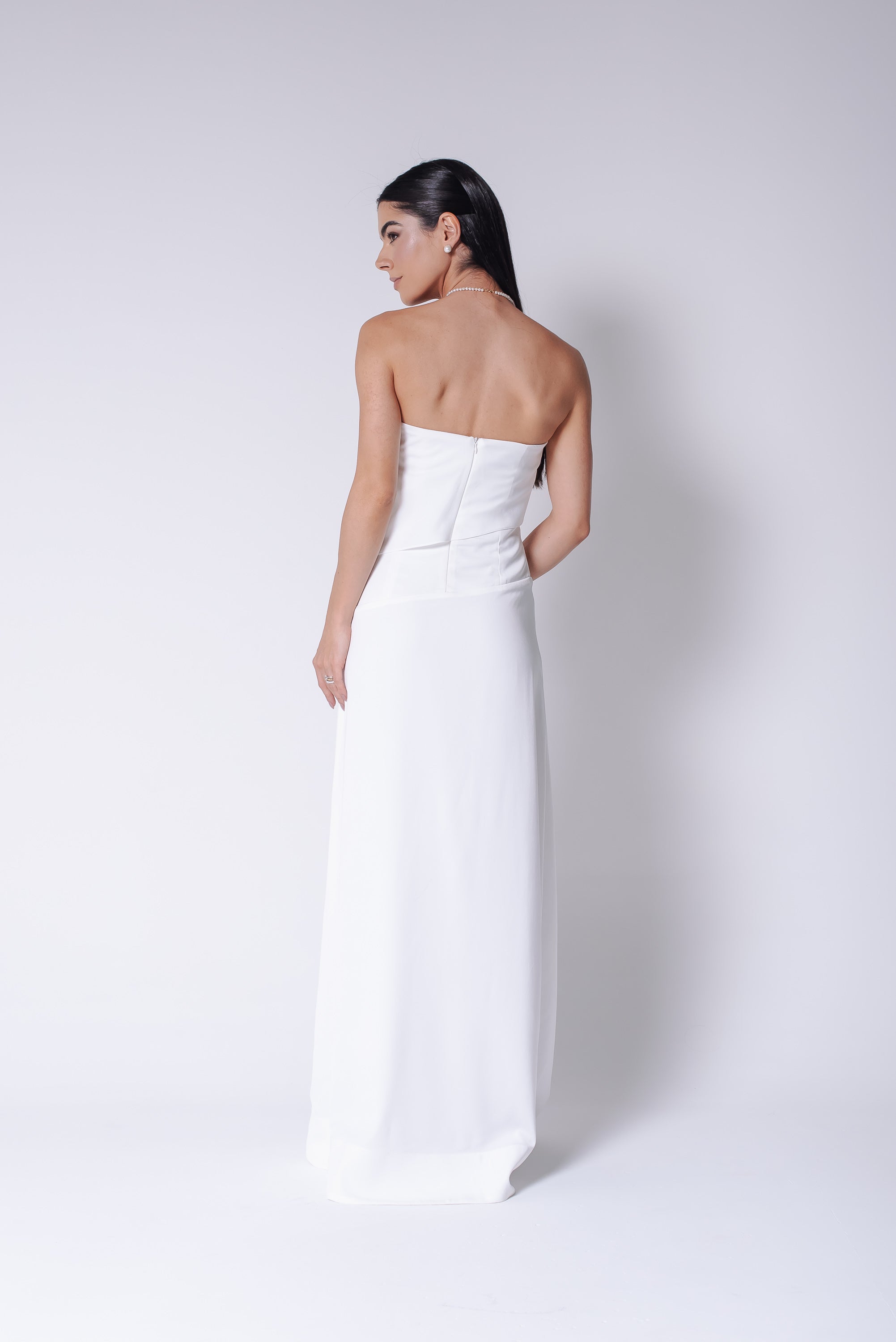 Vestido Longo Alfaiataria Tereza Off White Saphir