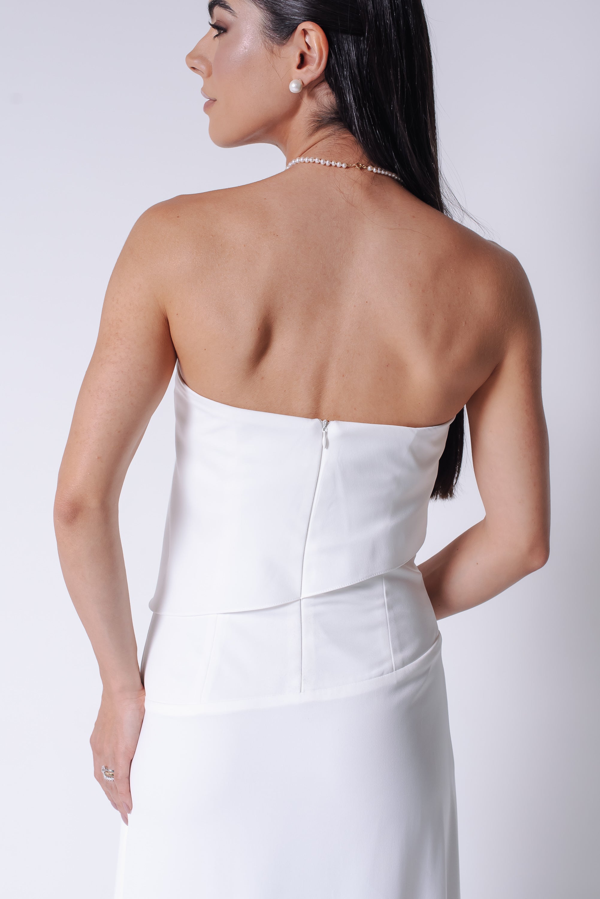 Vestido Longo Alfaiataria Tereza Off White Saphir