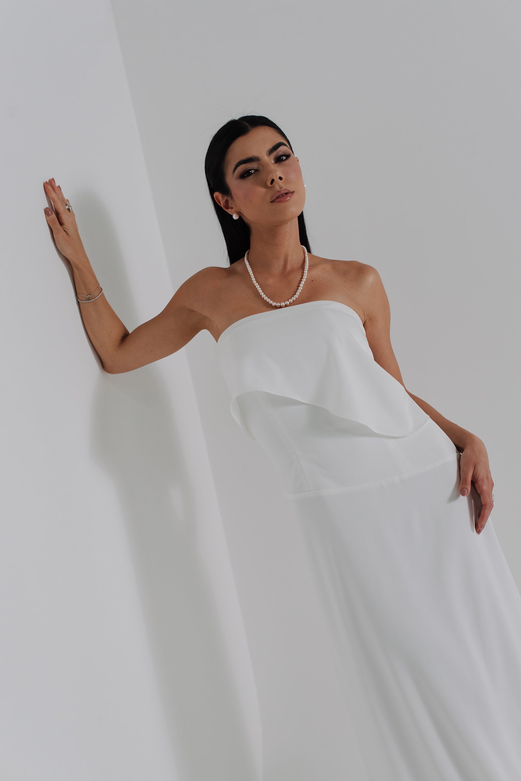 Vestido Longo Alfaiataria Tereza Off White Saphir