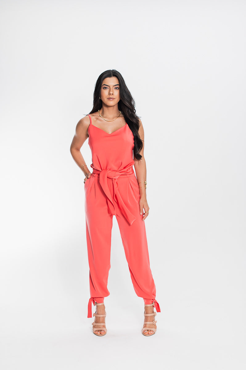 Blusa Amarração Ayla Coral Saphir