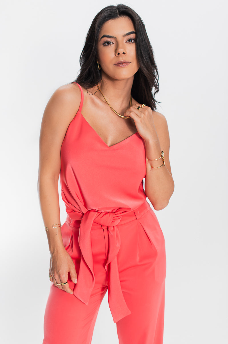 Blusa Amarração Ayla Coral Saphir