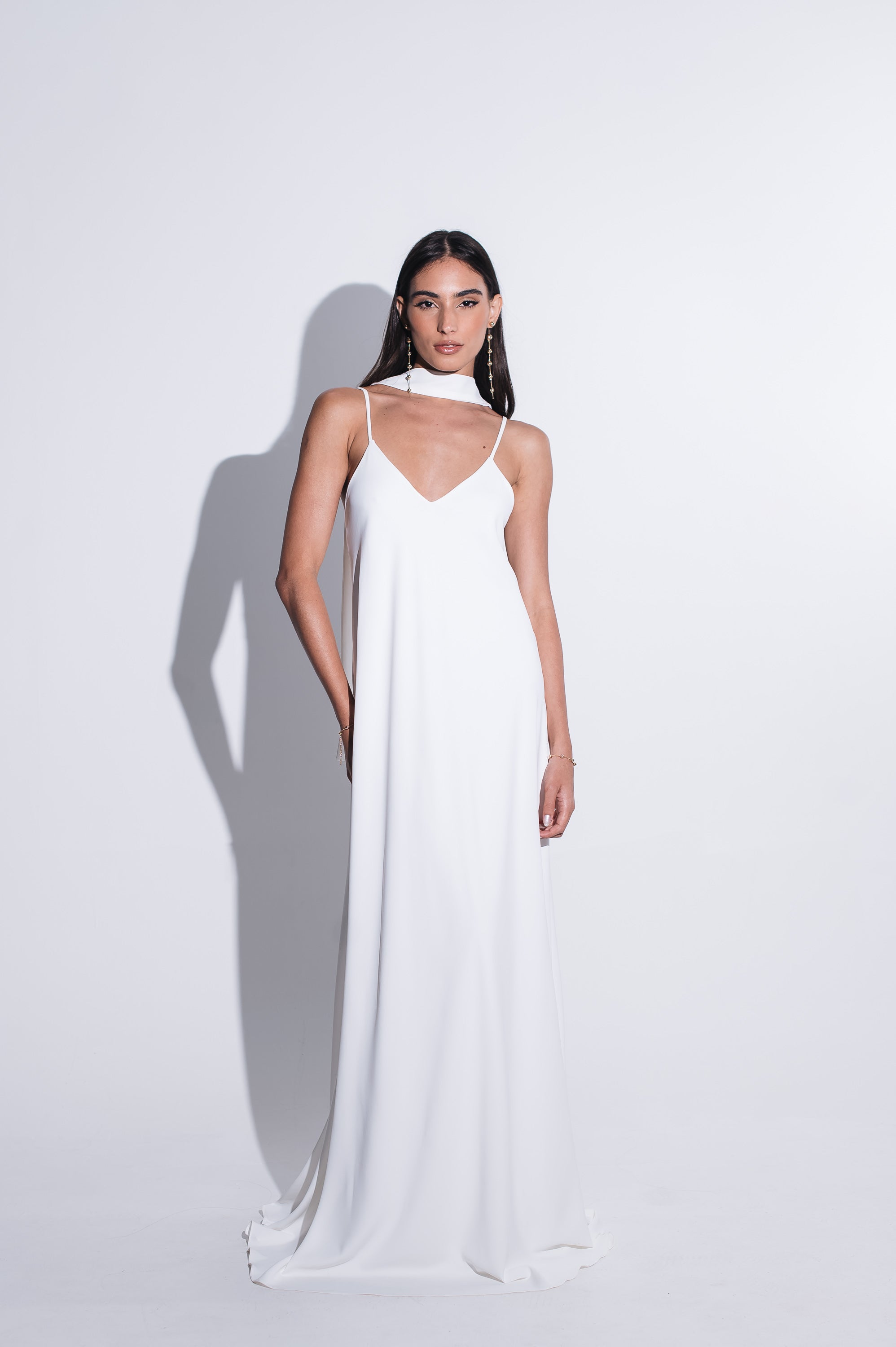 Vestido Longo Alcinha Lorena Off White Saphir