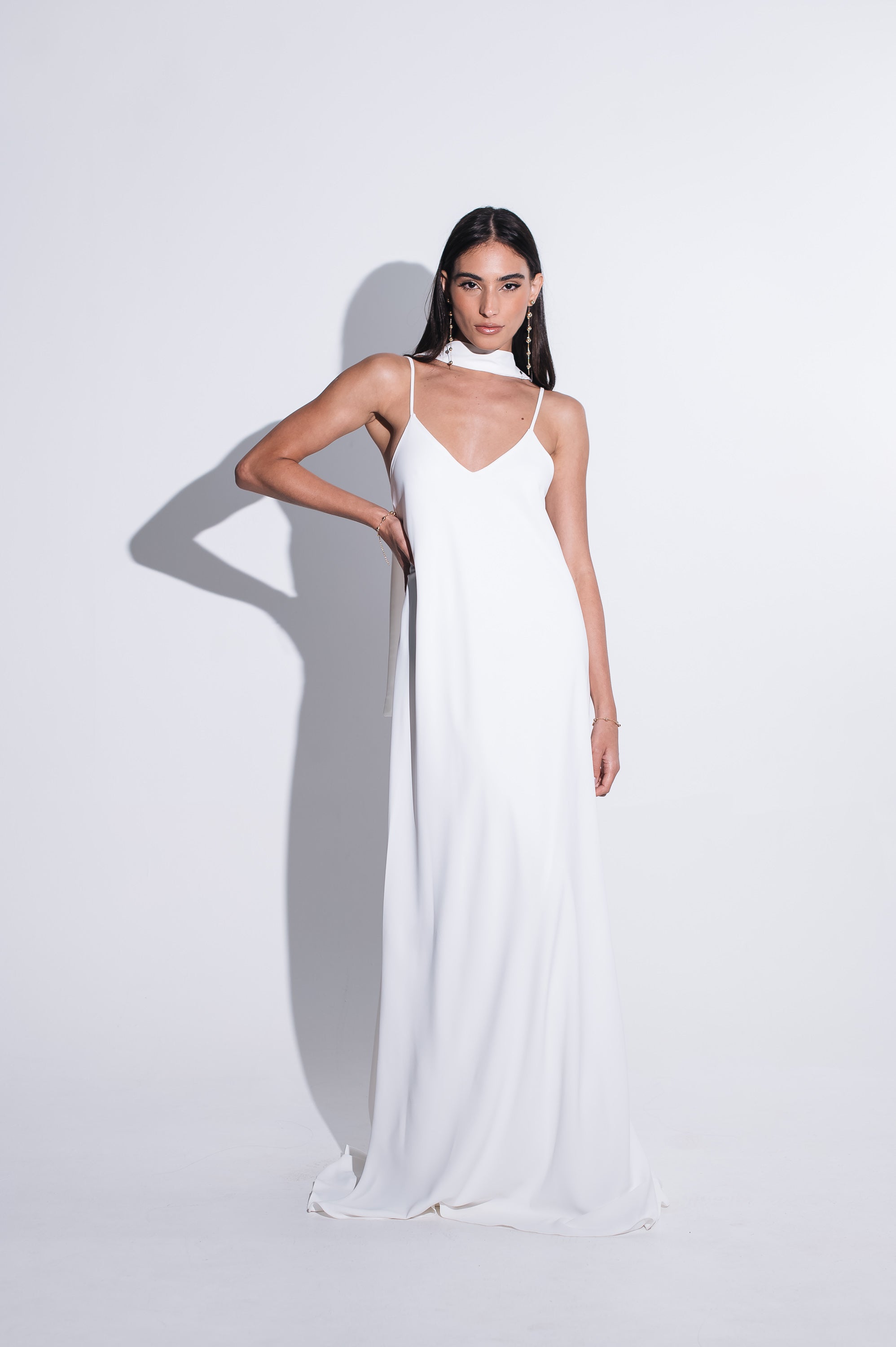 Vestido Longo Alcinha Lorena Off White Saphir