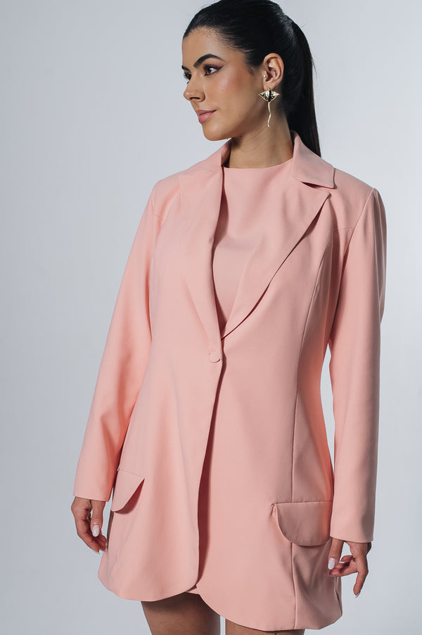 Blazer Alongado Feminino Alana Peach Saphir