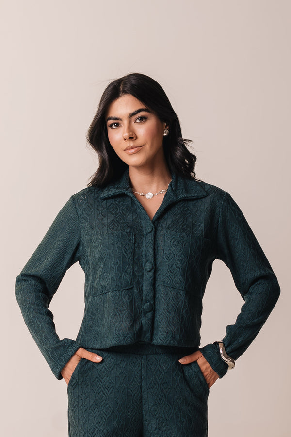 Camisa Tricot Luiza Verde Botanik Saphir