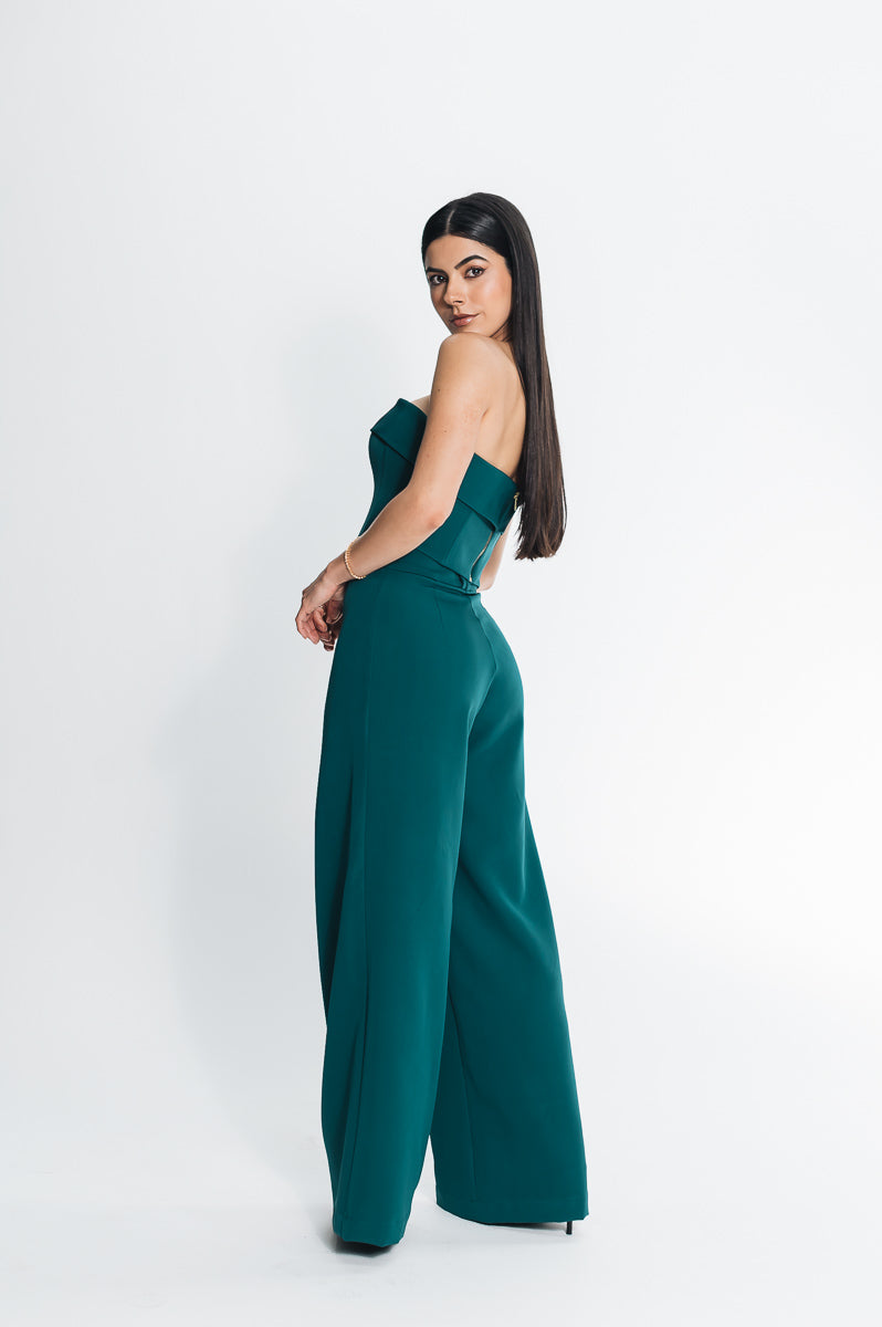 Calça Pantalona Feminina Safira Verde Botanik Saphir
