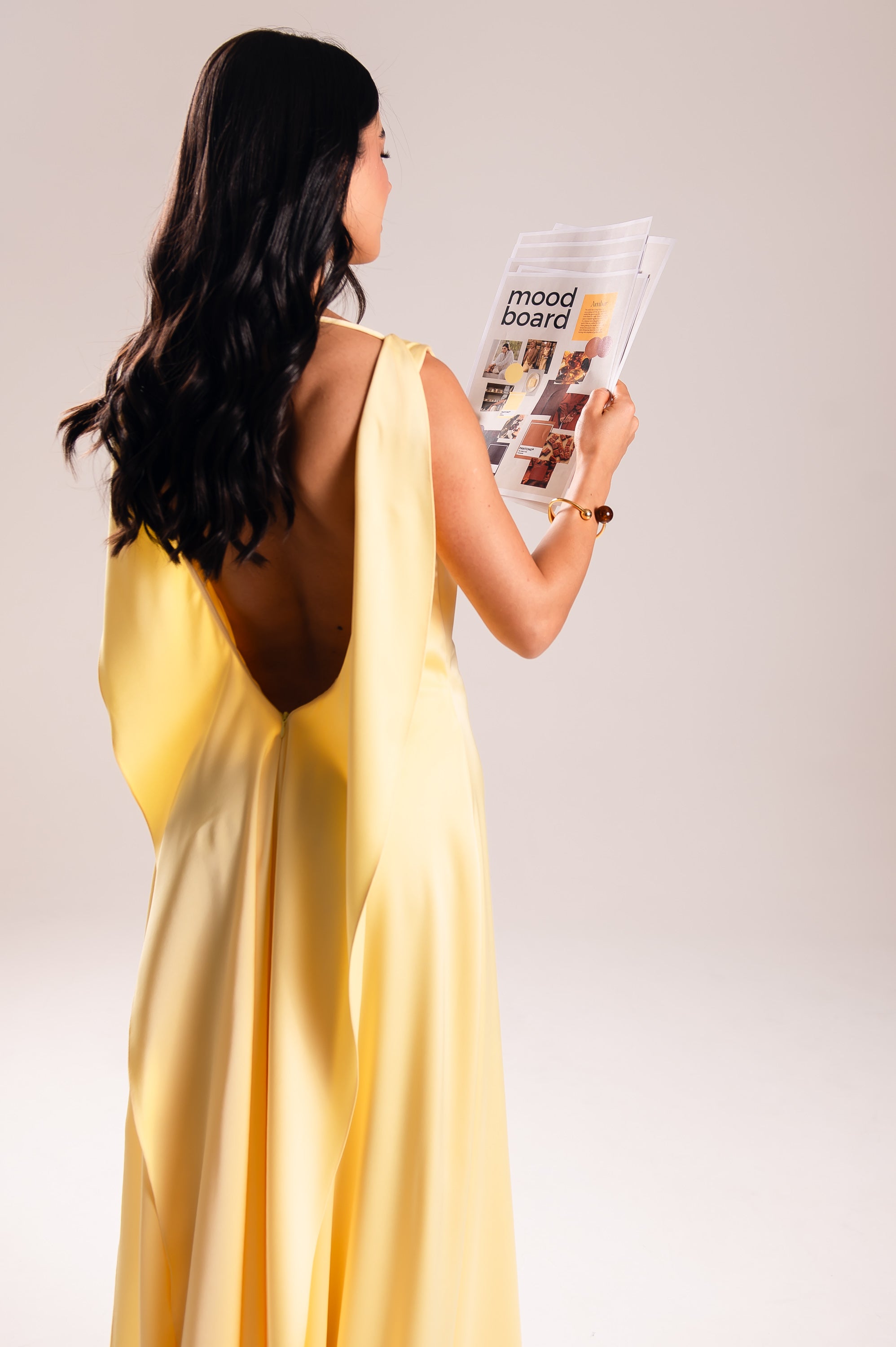 Vestido Longo Alfaiataria Gabrielle Amarelo Manteiga Saphir