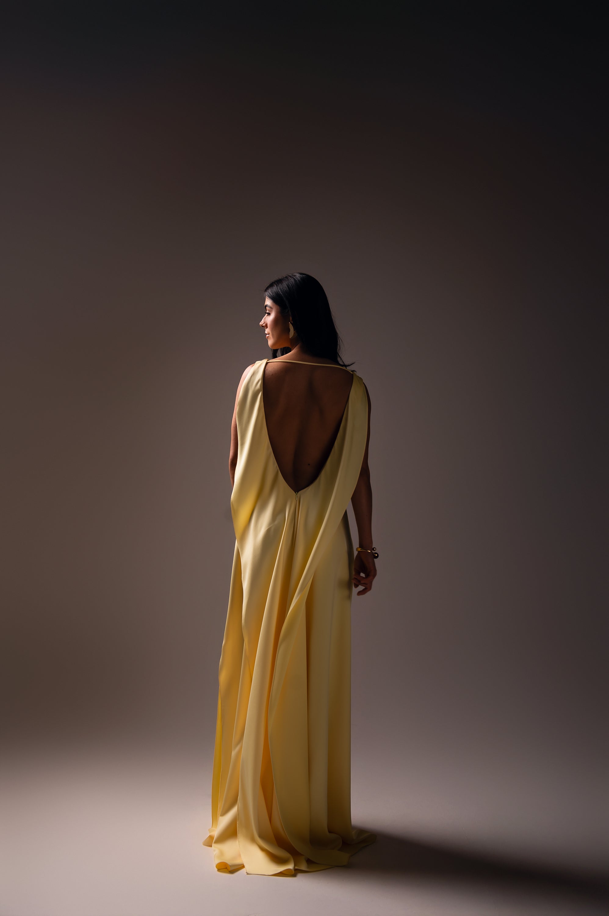 Vestido Longo Alfaiataria Gabrielle Amarelo Manteiga Saphir