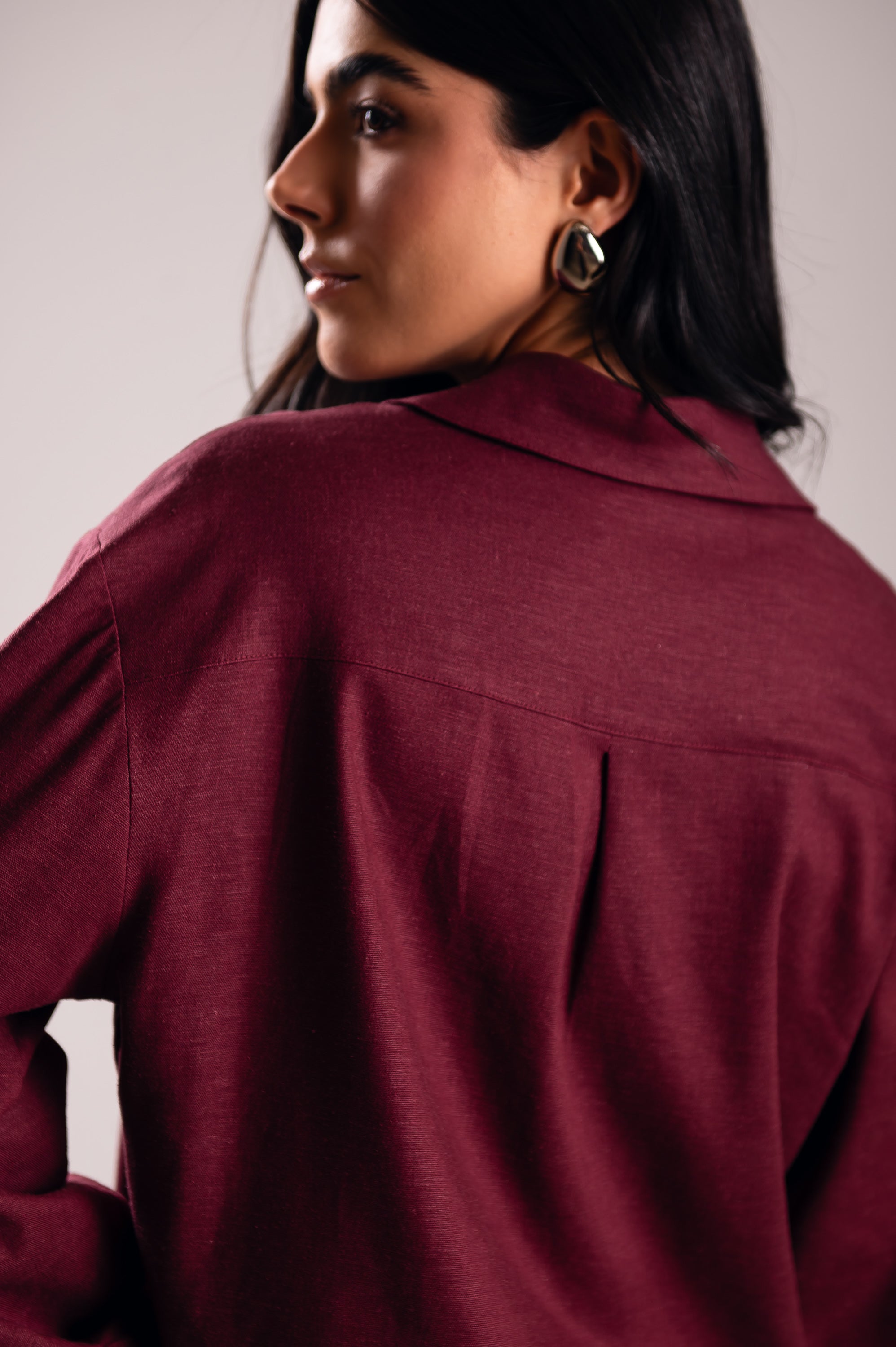 Camisa Linho Lari Uva Saphir (Pré-Venda)
