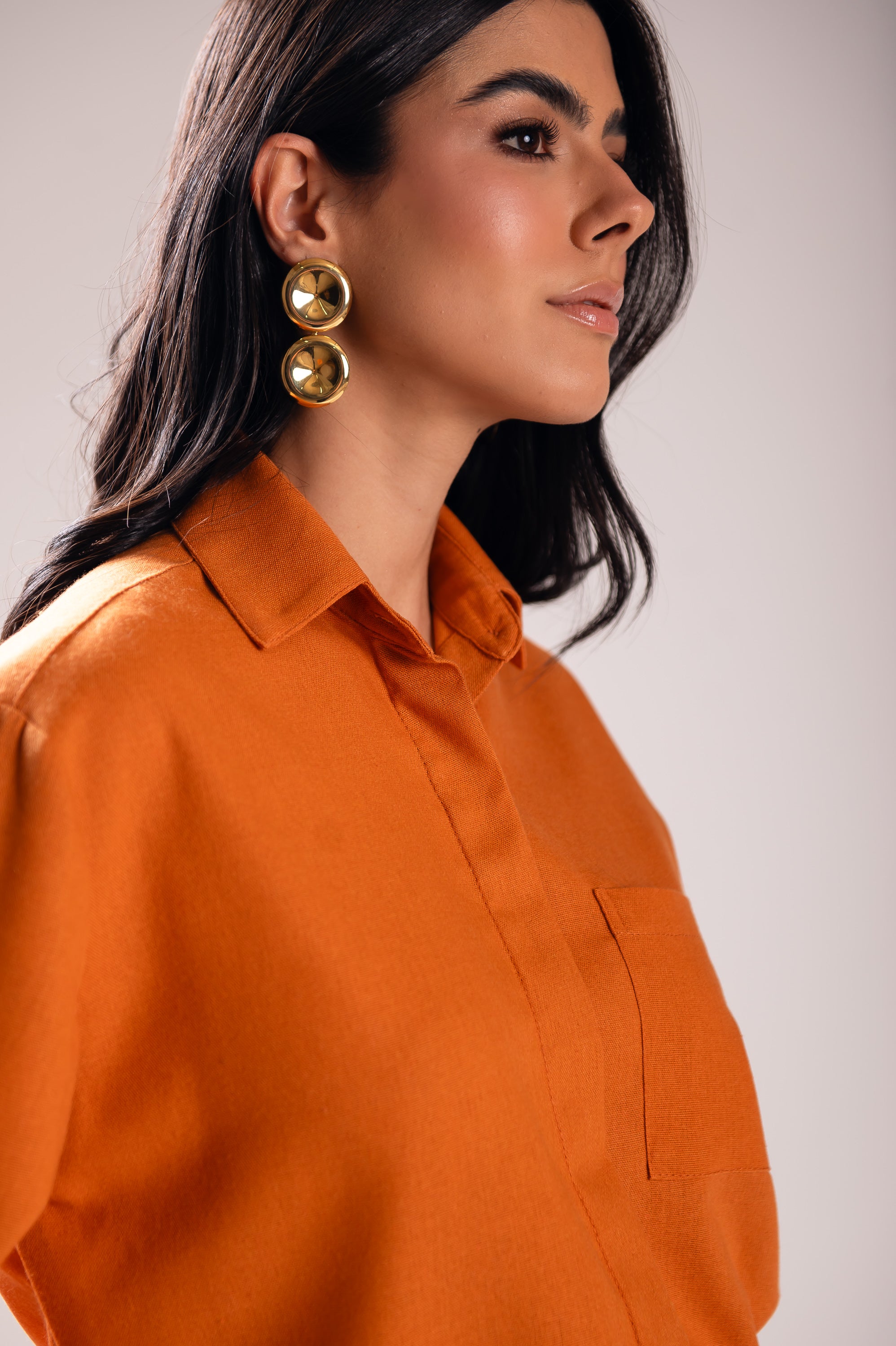 Camisa Linho Lari Caramelo Saphir (Pré-Venda)