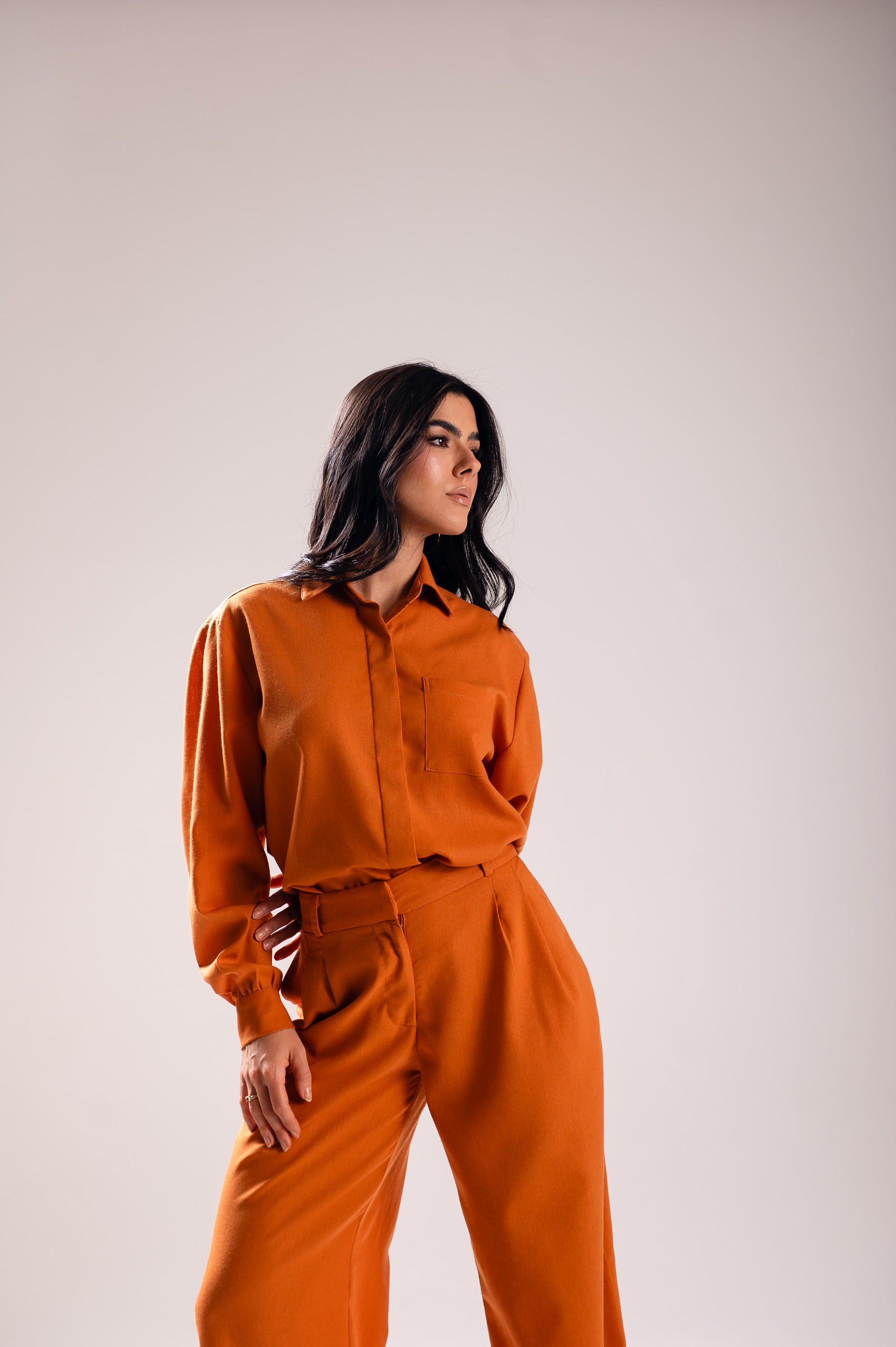 Camisa Linho Lari Caramelo Saphir (Pré-Venda)