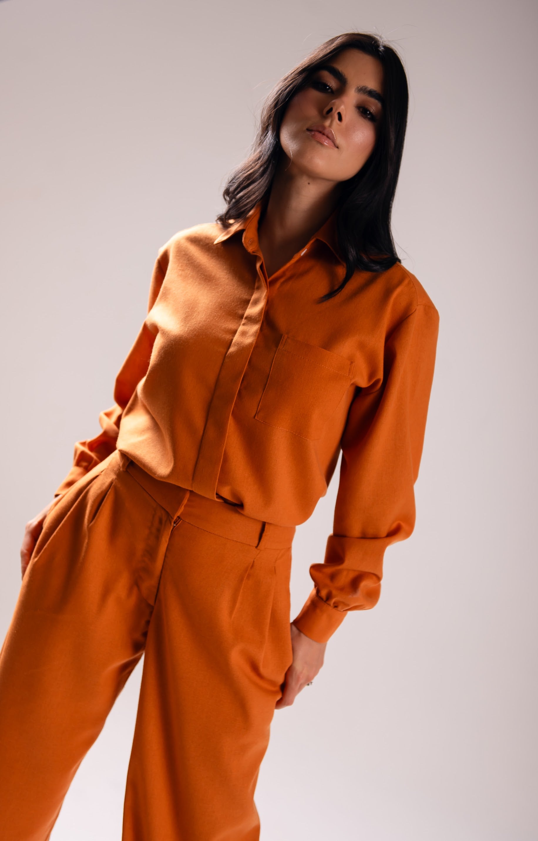 Camisa Linho Lari Caramelo Saphir (Pré-Venda)
