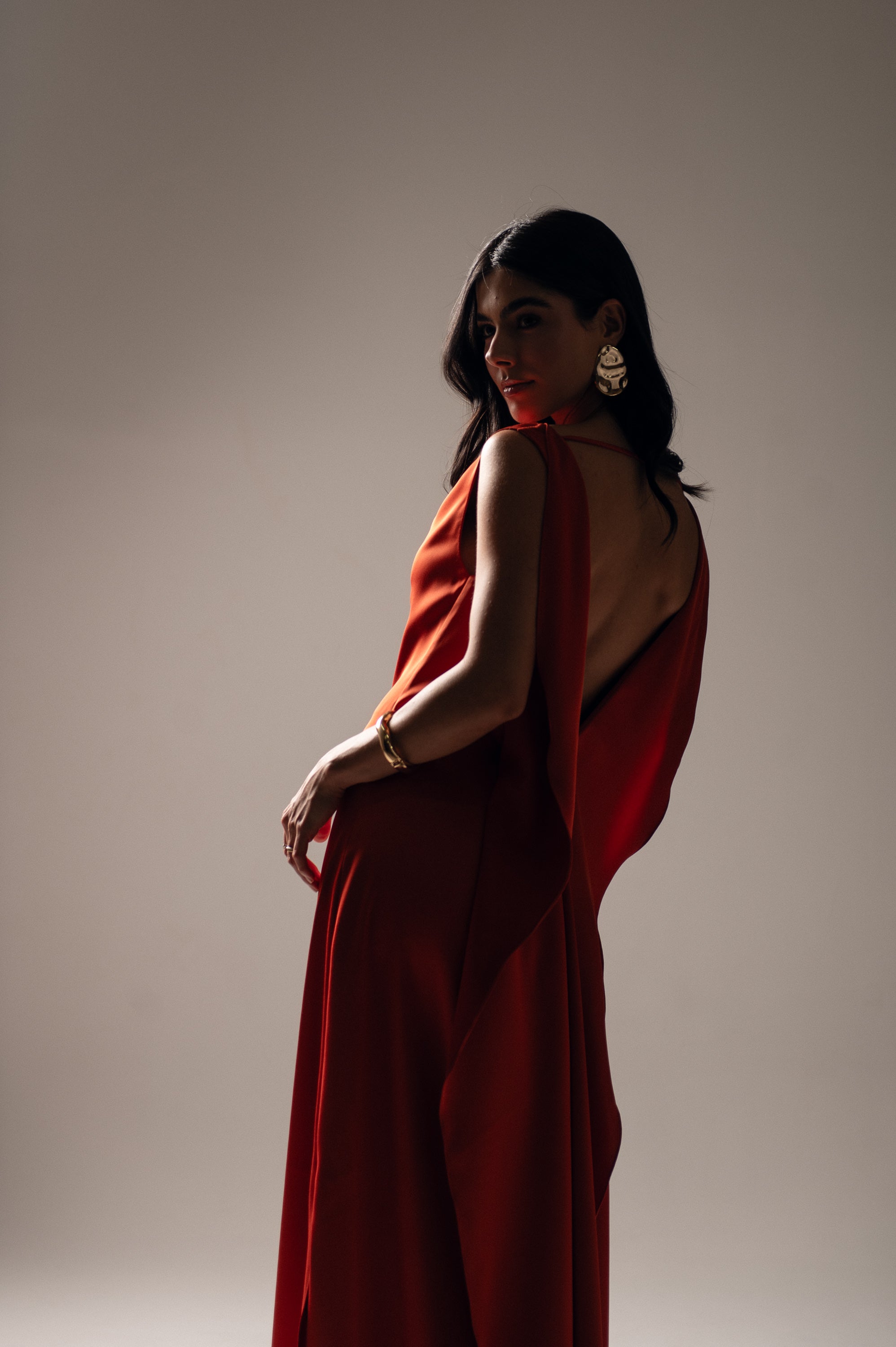 Vestido Longo Alfaiataria Gabrielle Terracota Saphir