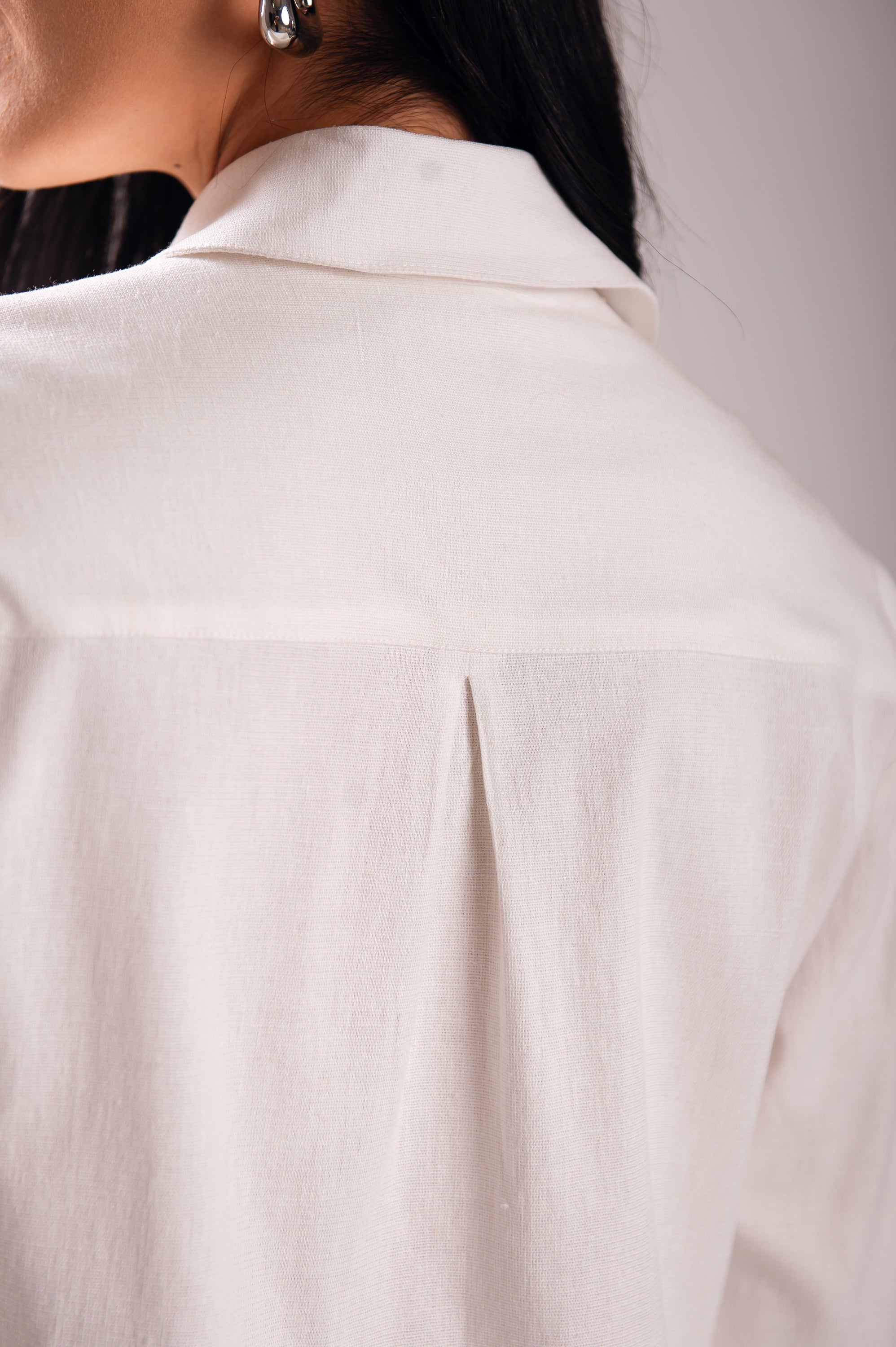 Camisa Linho Lari Off White Saphir (Pré-Venda)