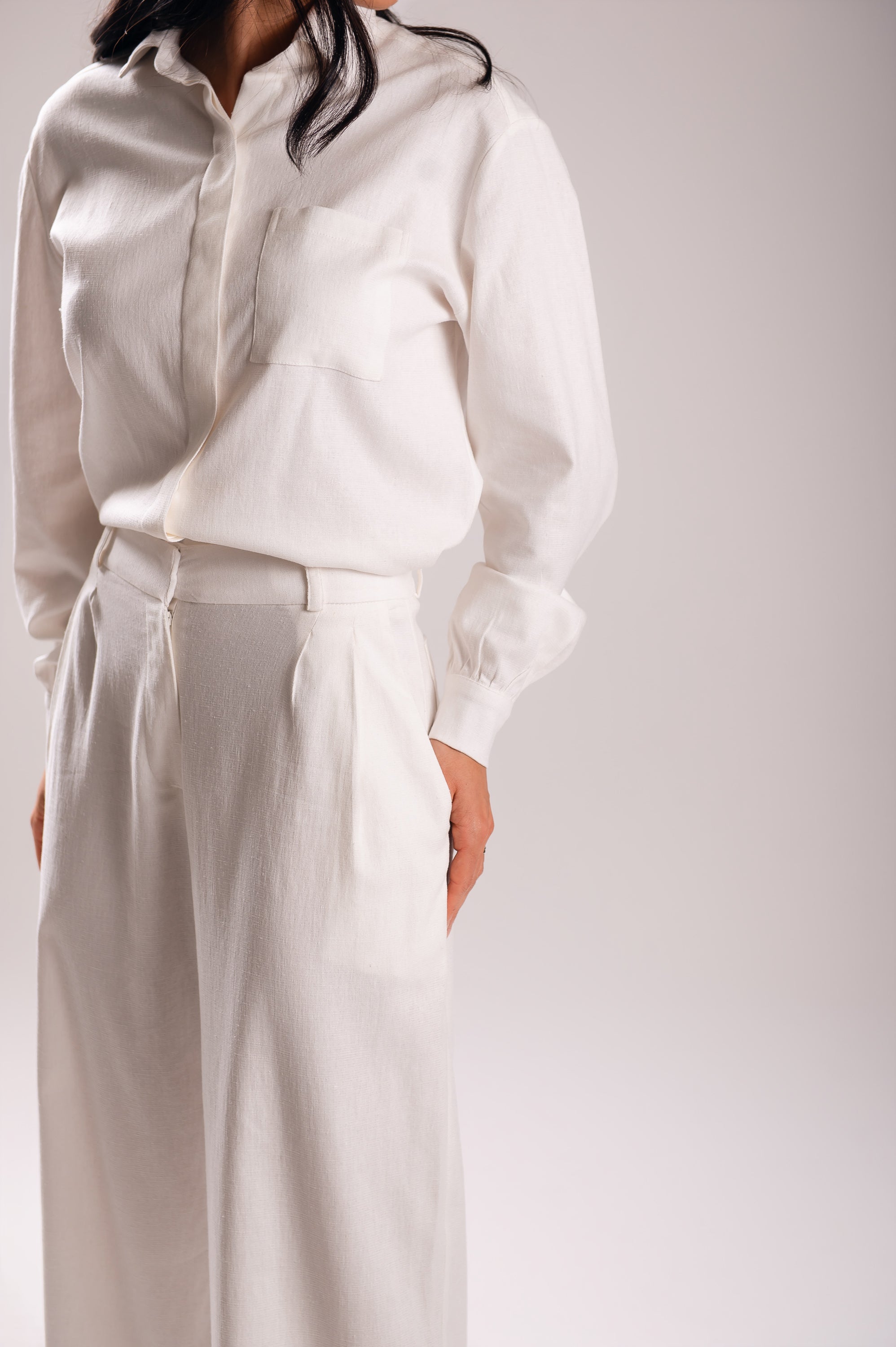 Camisa Linho Lari Off White Saphir (Pré-Venda)