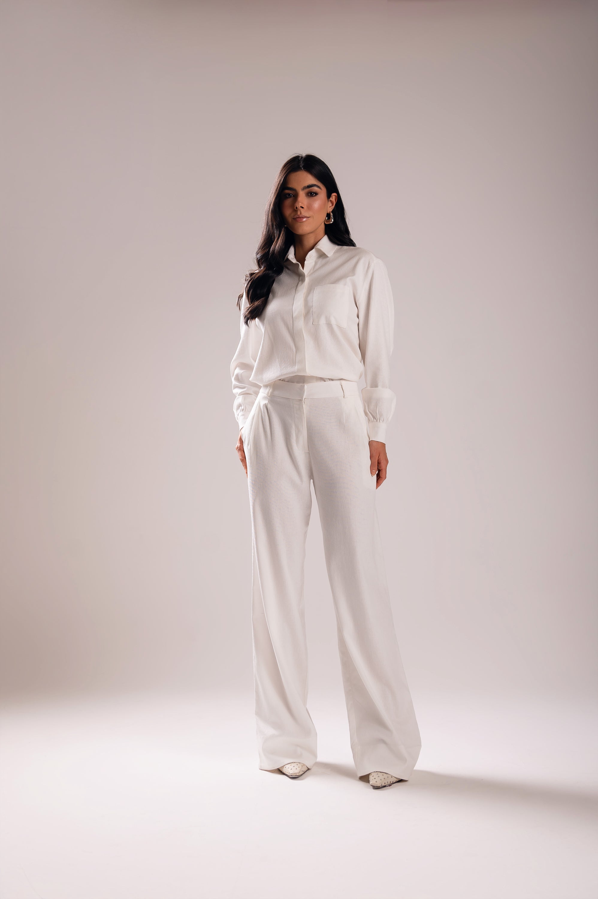Camisa Linho Lari Off White Saphir (Pré-Venda)