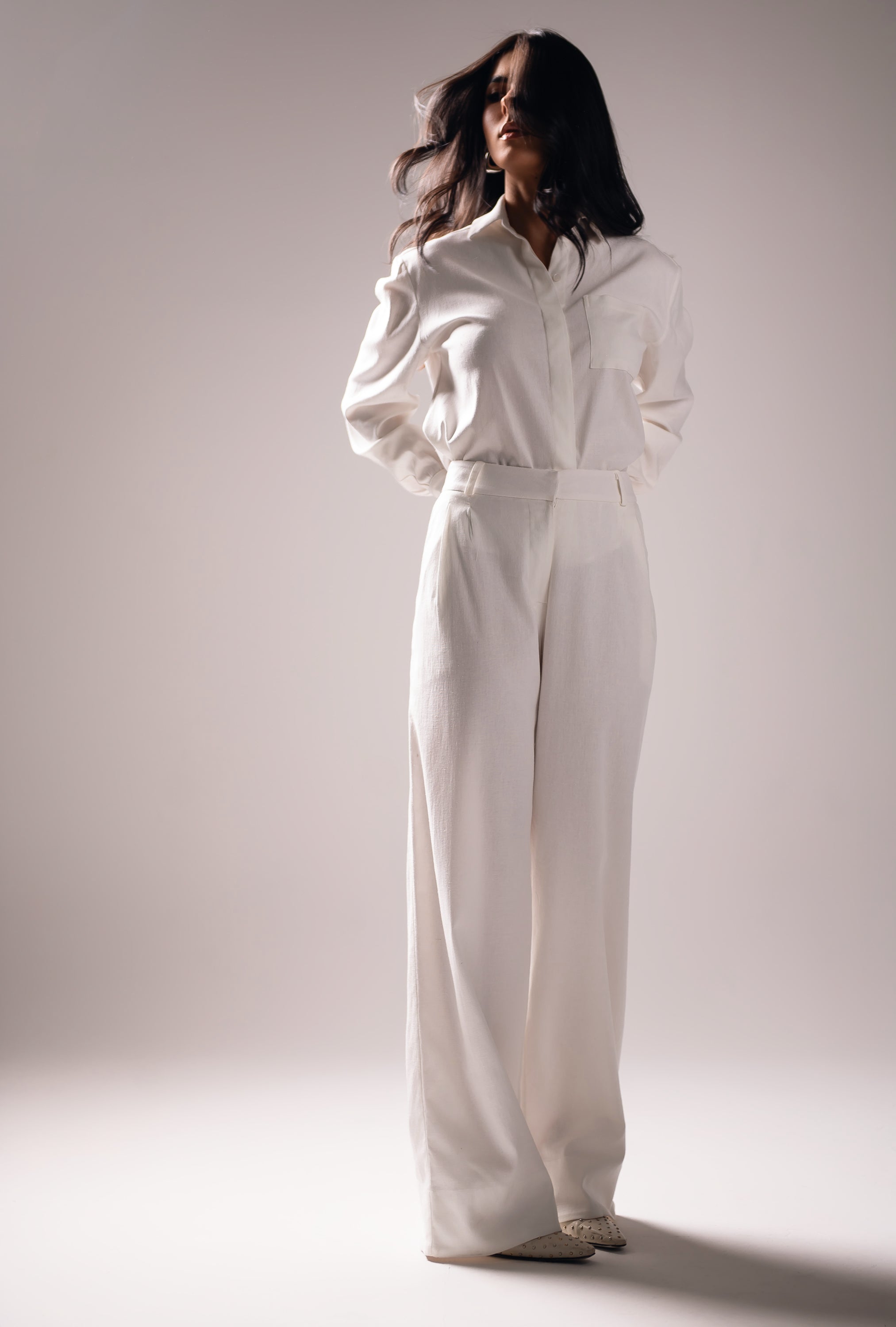 Camisa Linho Lari Off White Saphir (Pré-Venda)