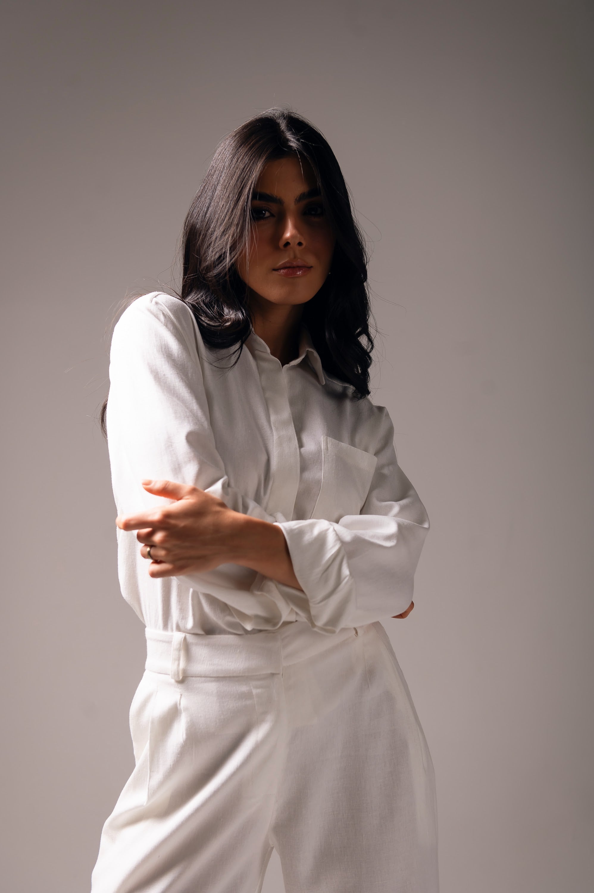 Camisa Linho Lari Off White Saphir (Pré-Venda)