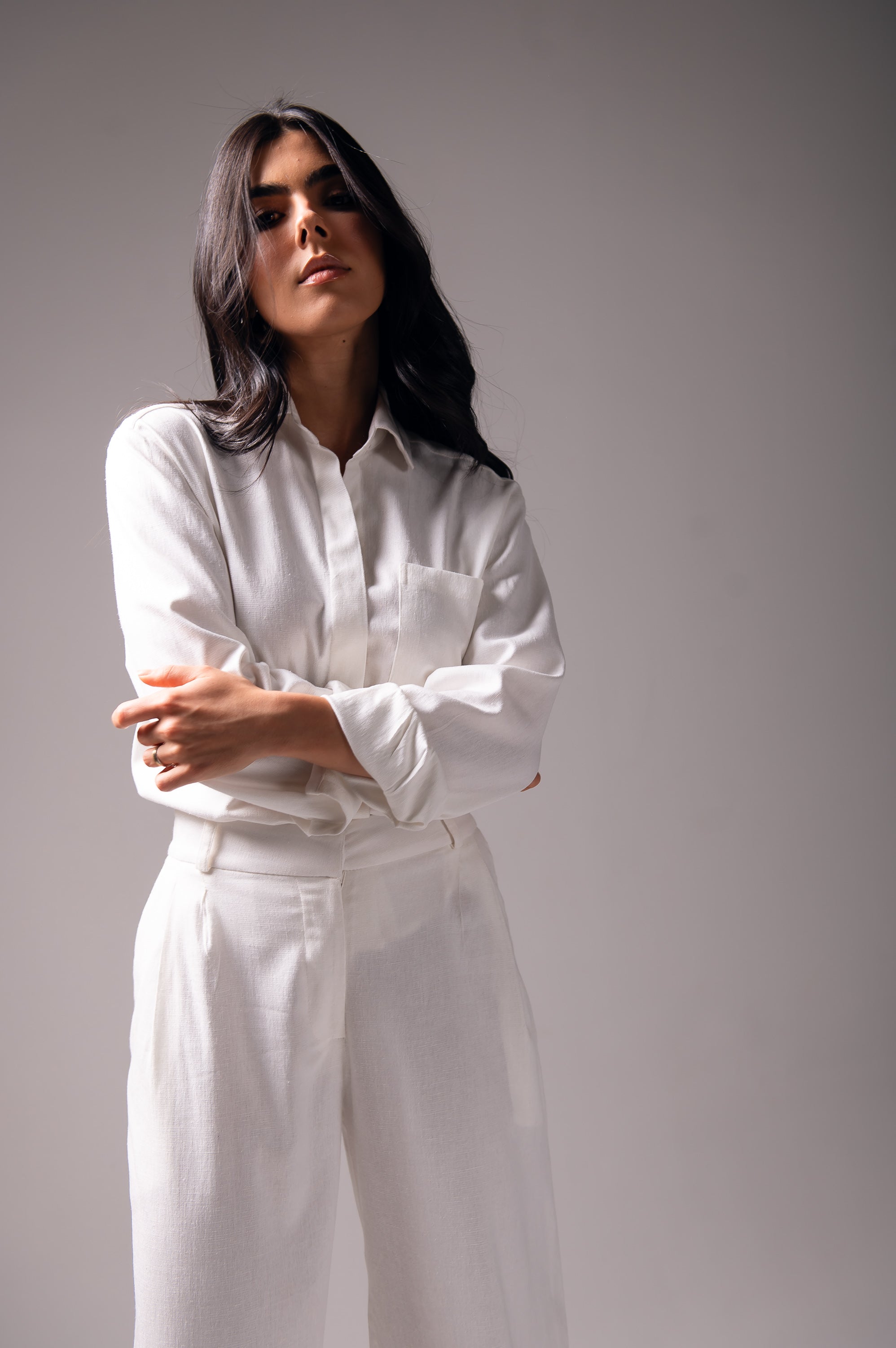 Camisa Linho Lari Off White Saphir (Pré-Venda)