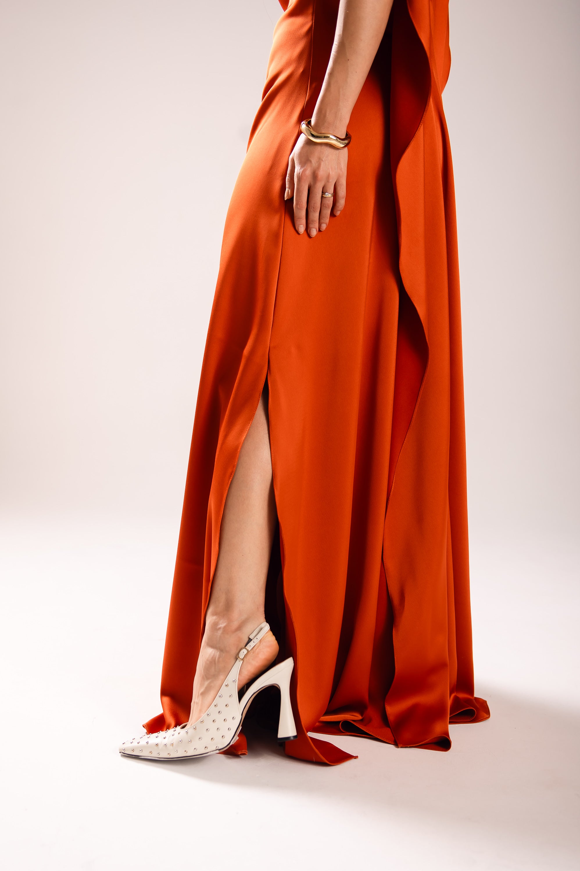 Vestido Longo Alfaiataria Gabrielle Terracota Saphir