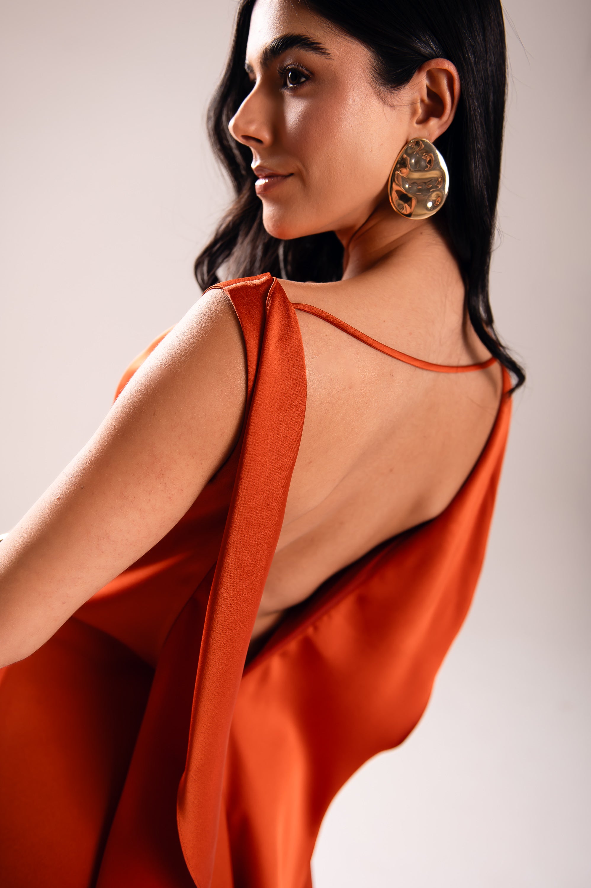 Vestido Longo Alfaiataria Gabrielle Terracota Saphir