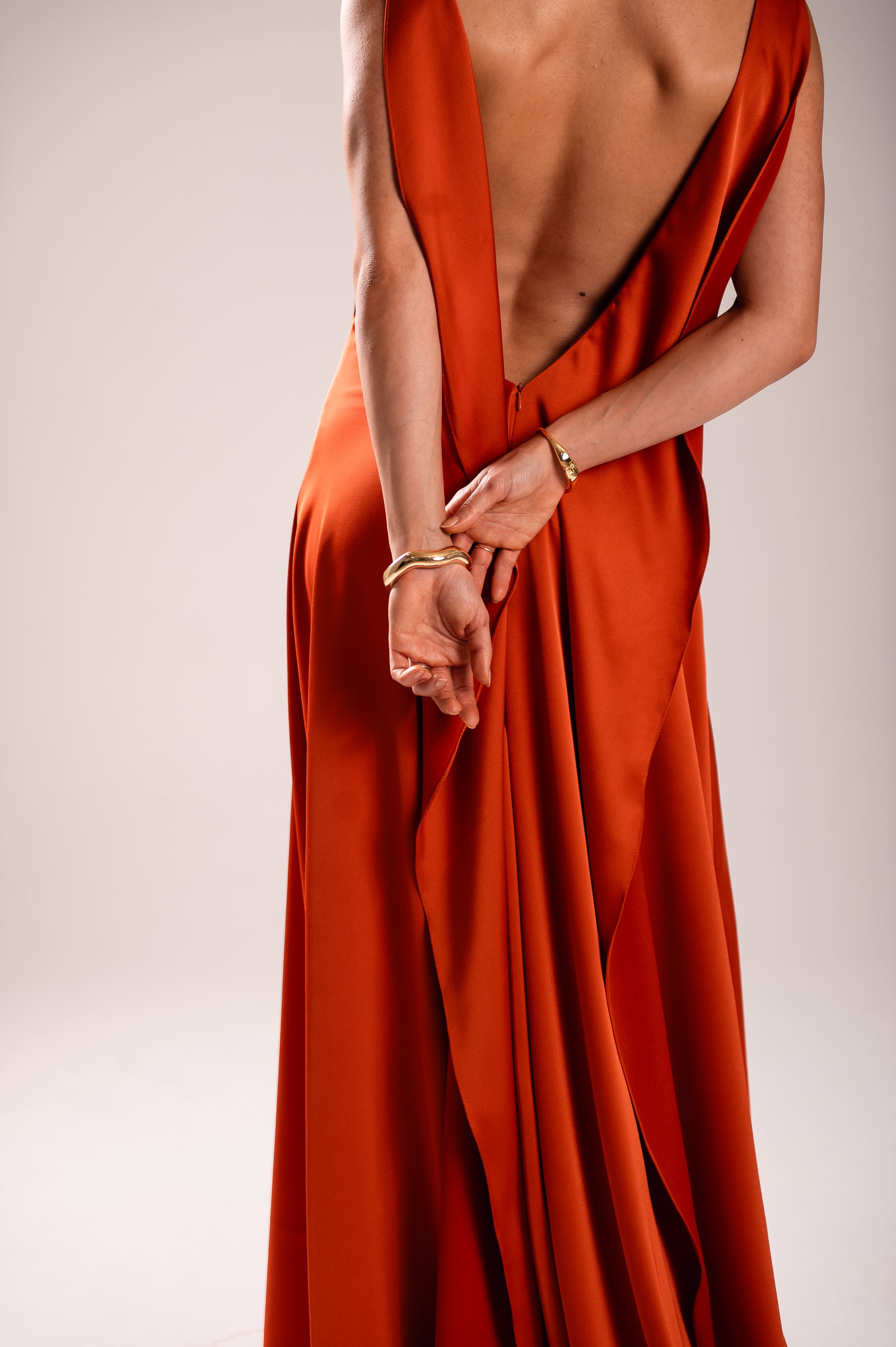 Vestido Longo Alfaiataria Gabrielle Terracota Saphir