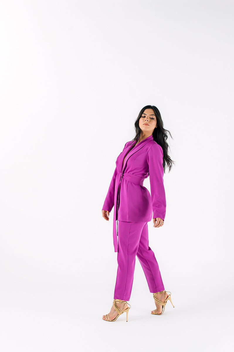 Blazer Amarração Feminino Valentina Pitaya Saphir