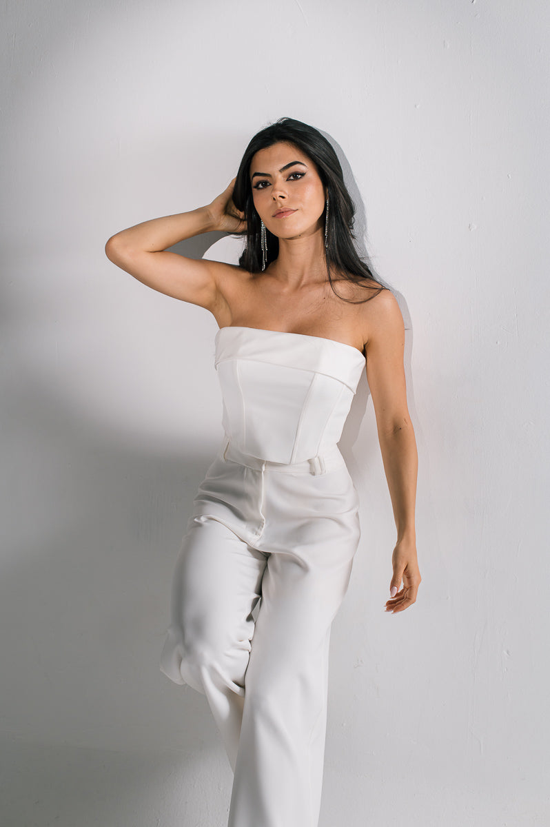 Corselet Feminino Cristal Off White Saphir