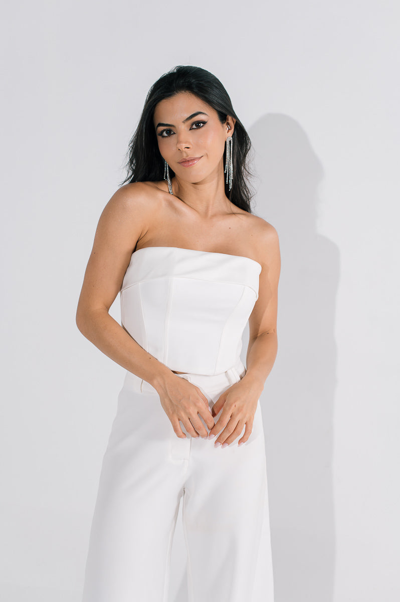 Corselet Feminino Cristal Off White Saphir