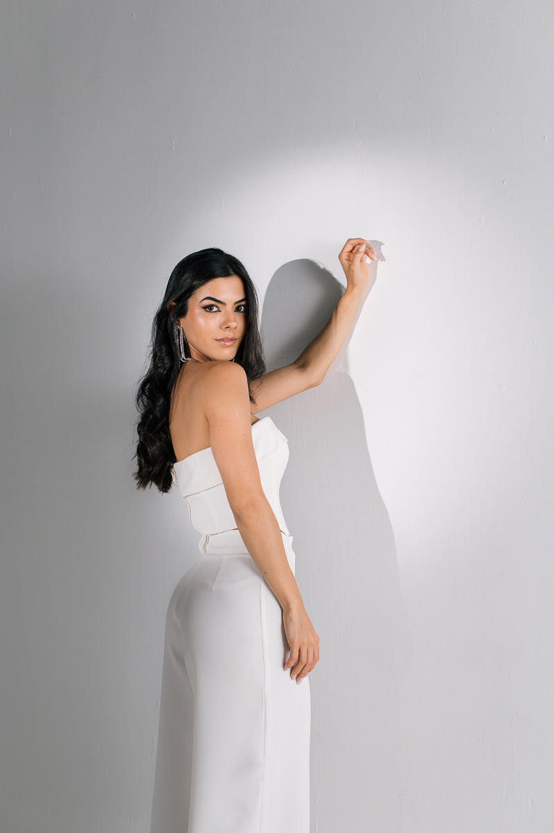 Corselet Feminino Cristal Off White Saphir