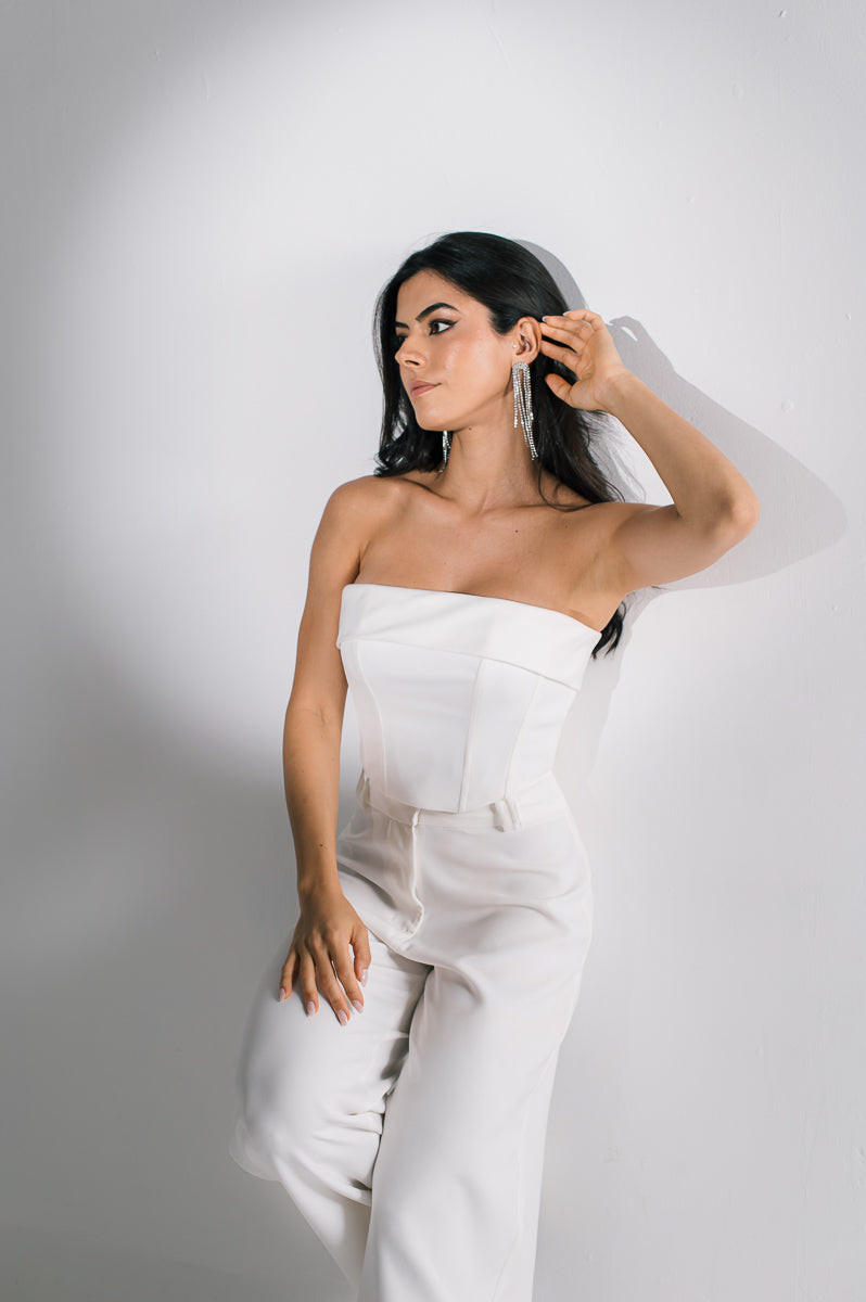 Corselet Feminino Cristal Off White Saphir